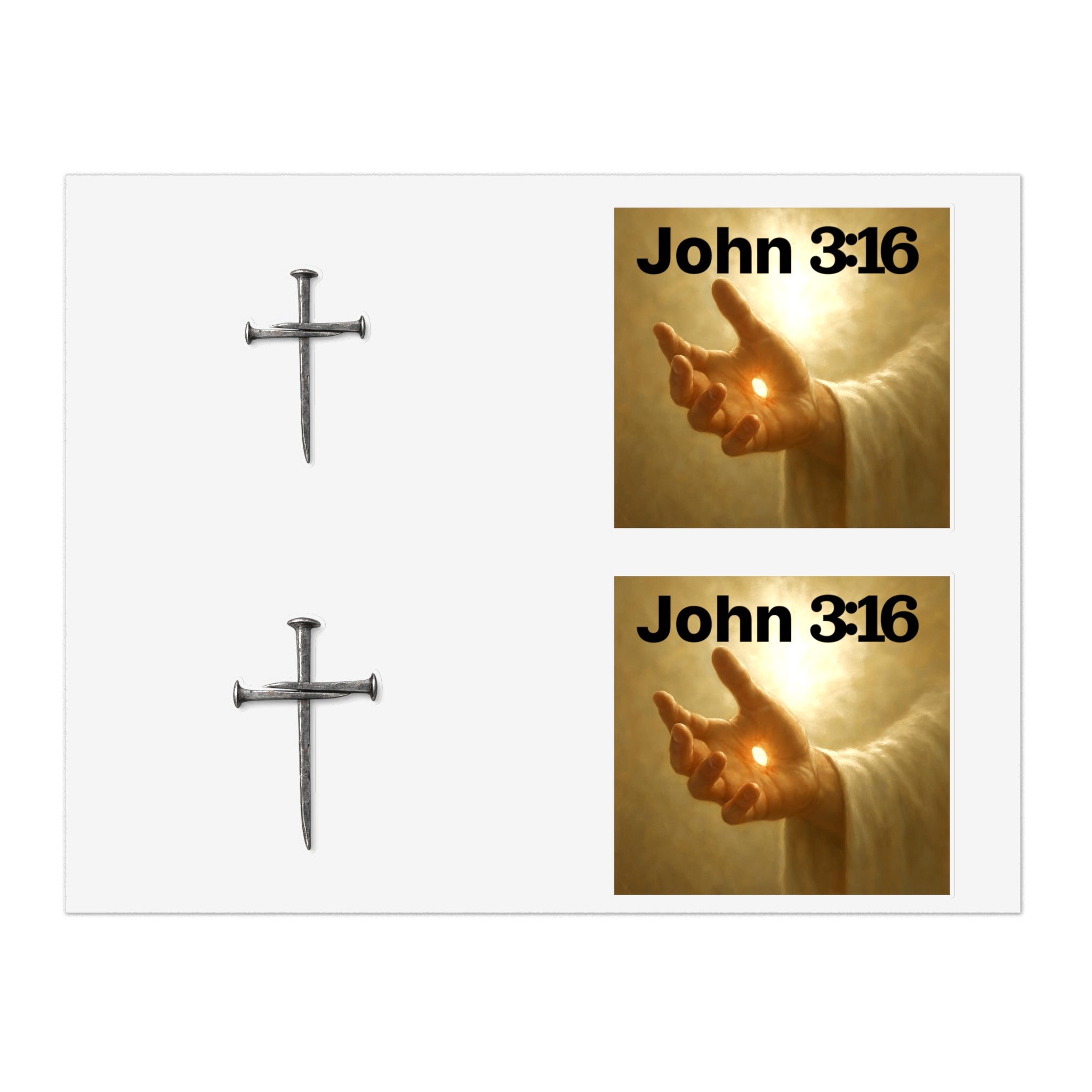 Cross Nail Sticker Sheet — Minimal Religious Vinyl Stickers for Journals, Bibles & Gifts