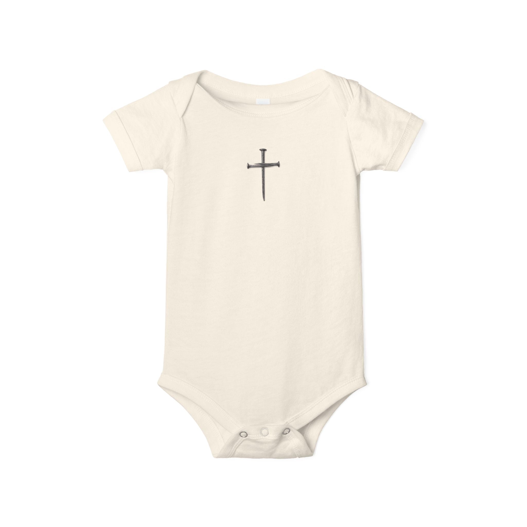 Infant Onesie with Simple Cross - Christian Baby Baptism Gift