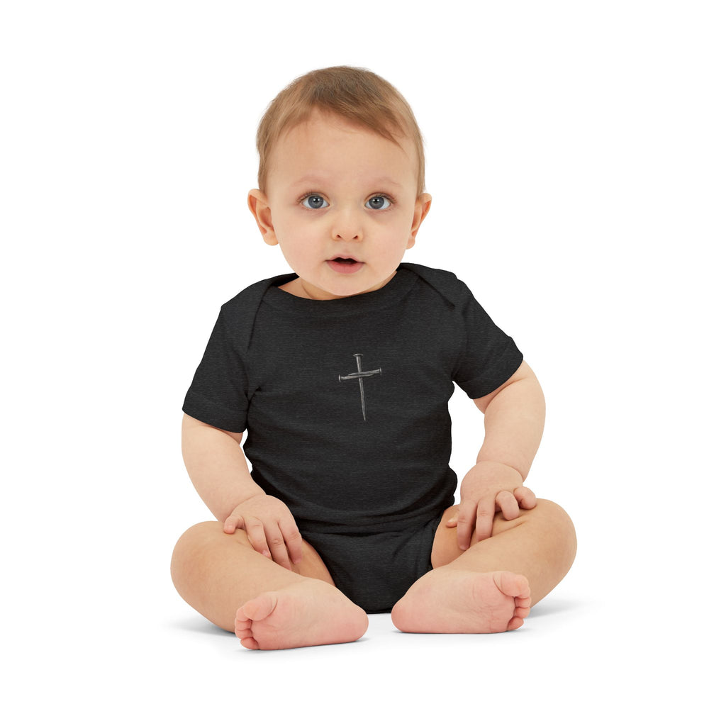Infant Onesie with Simple Cross - Christian Baby Baptism Gift