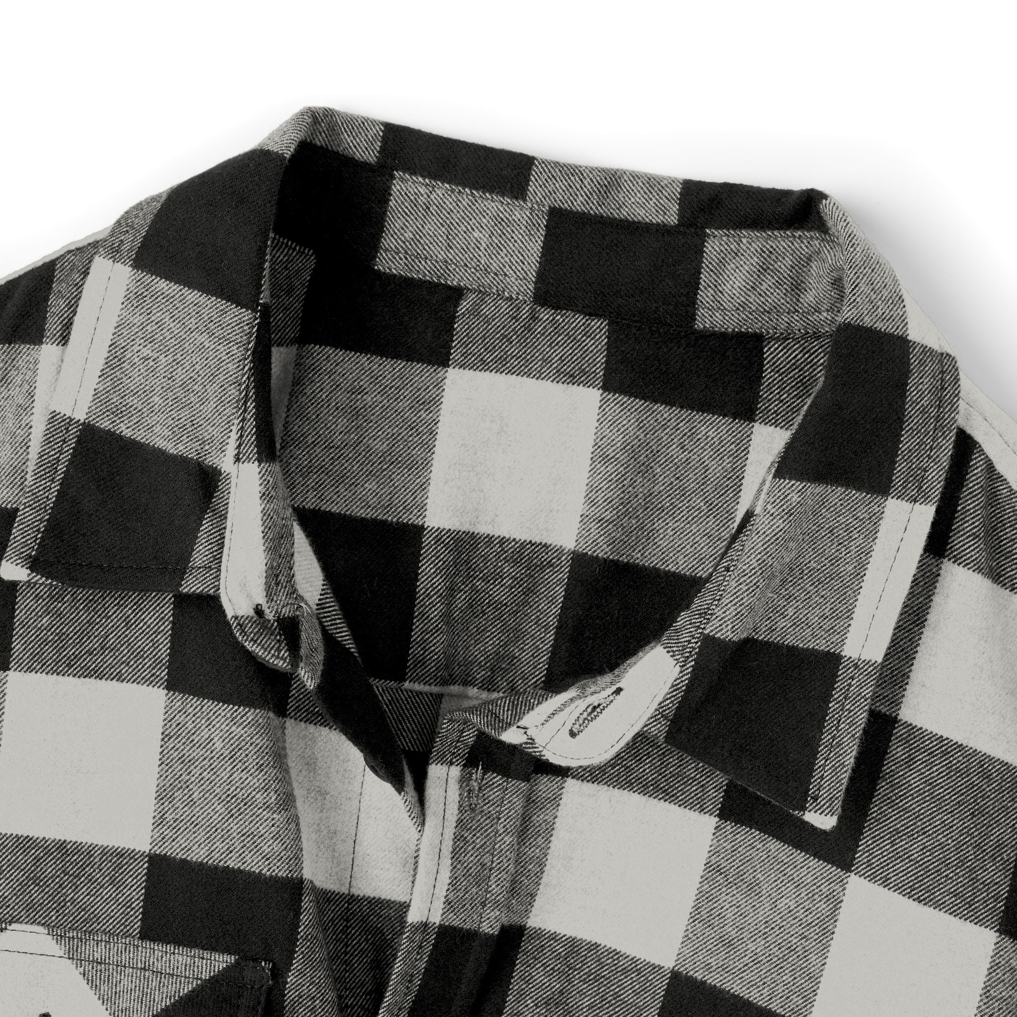 Christian Black & White Buffalo Plaid Flannel Shirt — Classic Casual Lumberjack Button-Up