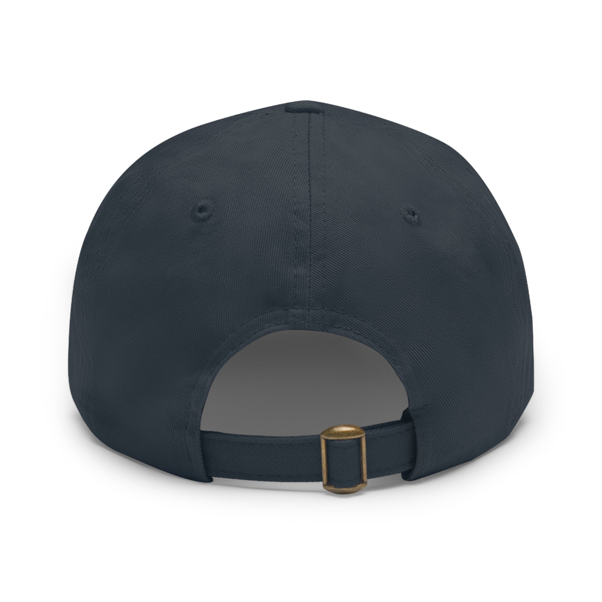 Embroidered Cross Leather Patch Dad Hat — Minimal Christian Baseball Cap