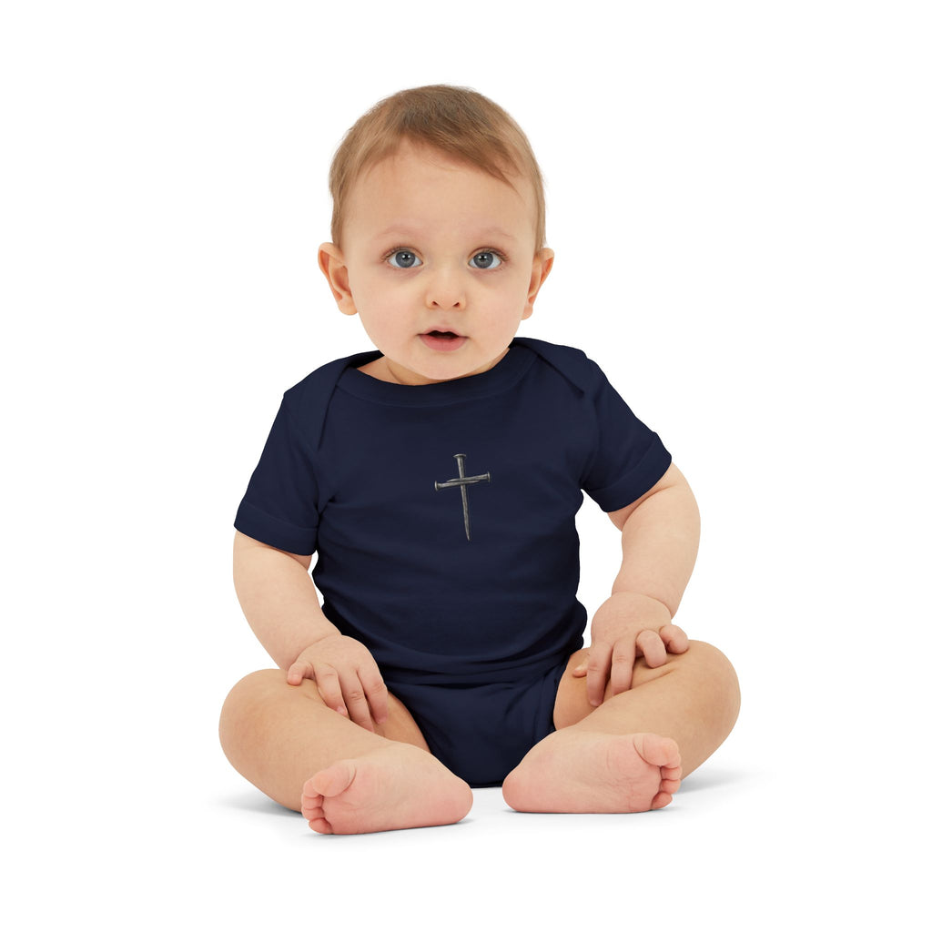 Infant Onesie with Simple Cross - Christian Baby Baptism Gift