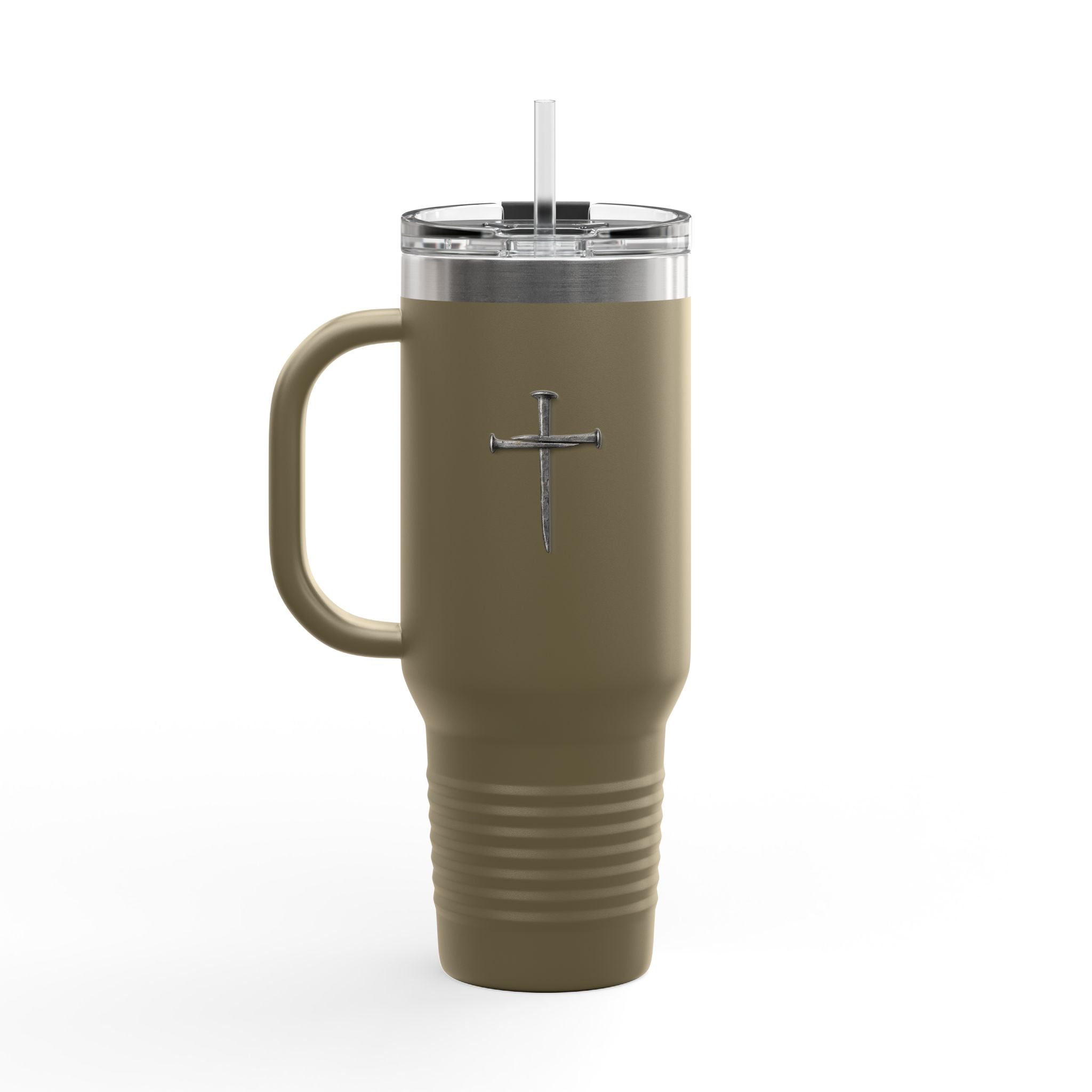 40oz Insulated Travel Tumbler with Cross - Large Christian Coffee Mug, Stainless Steel Thermal Cup