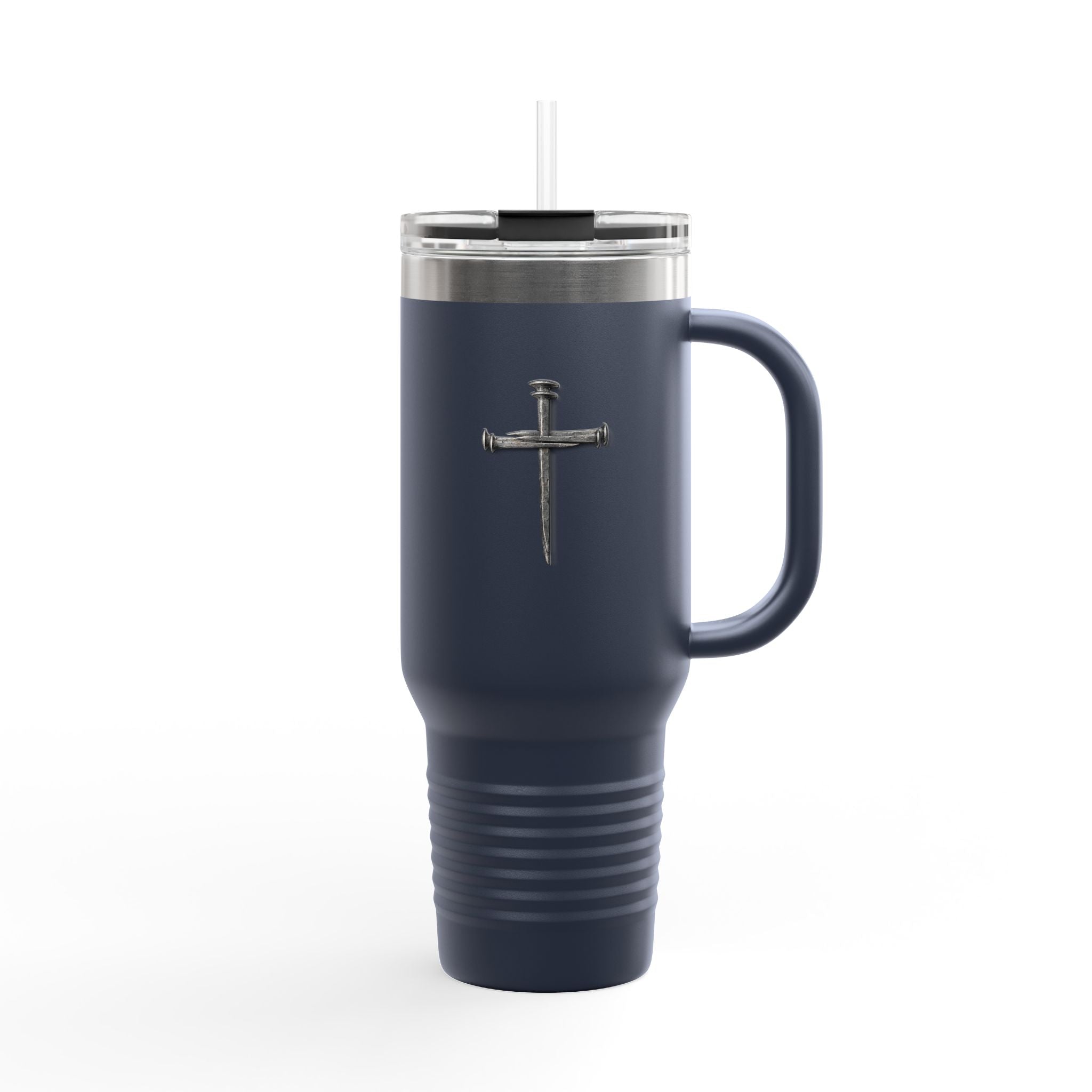 40oz Insulated Travel Tumbler with Cross - Large Christian Coffee Mug, Stainless Steel Thermal Cup