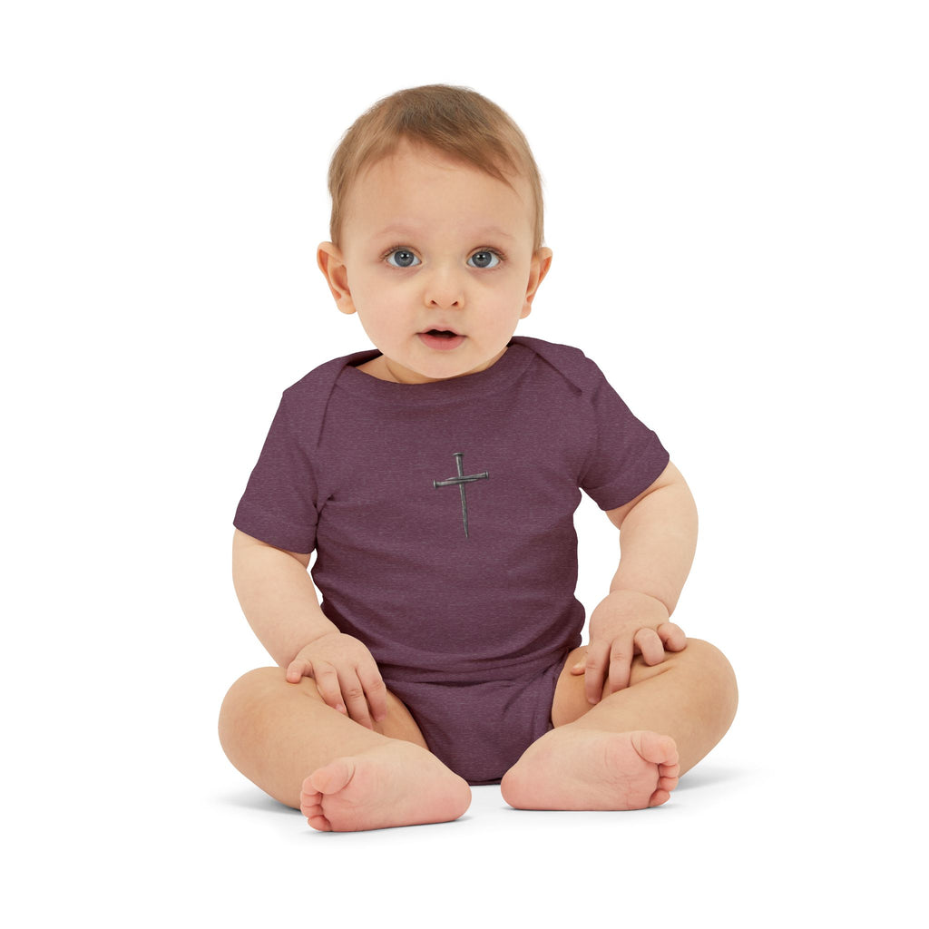 Infant Onesie with Simple Cross - Christian Baby Baptism Gift