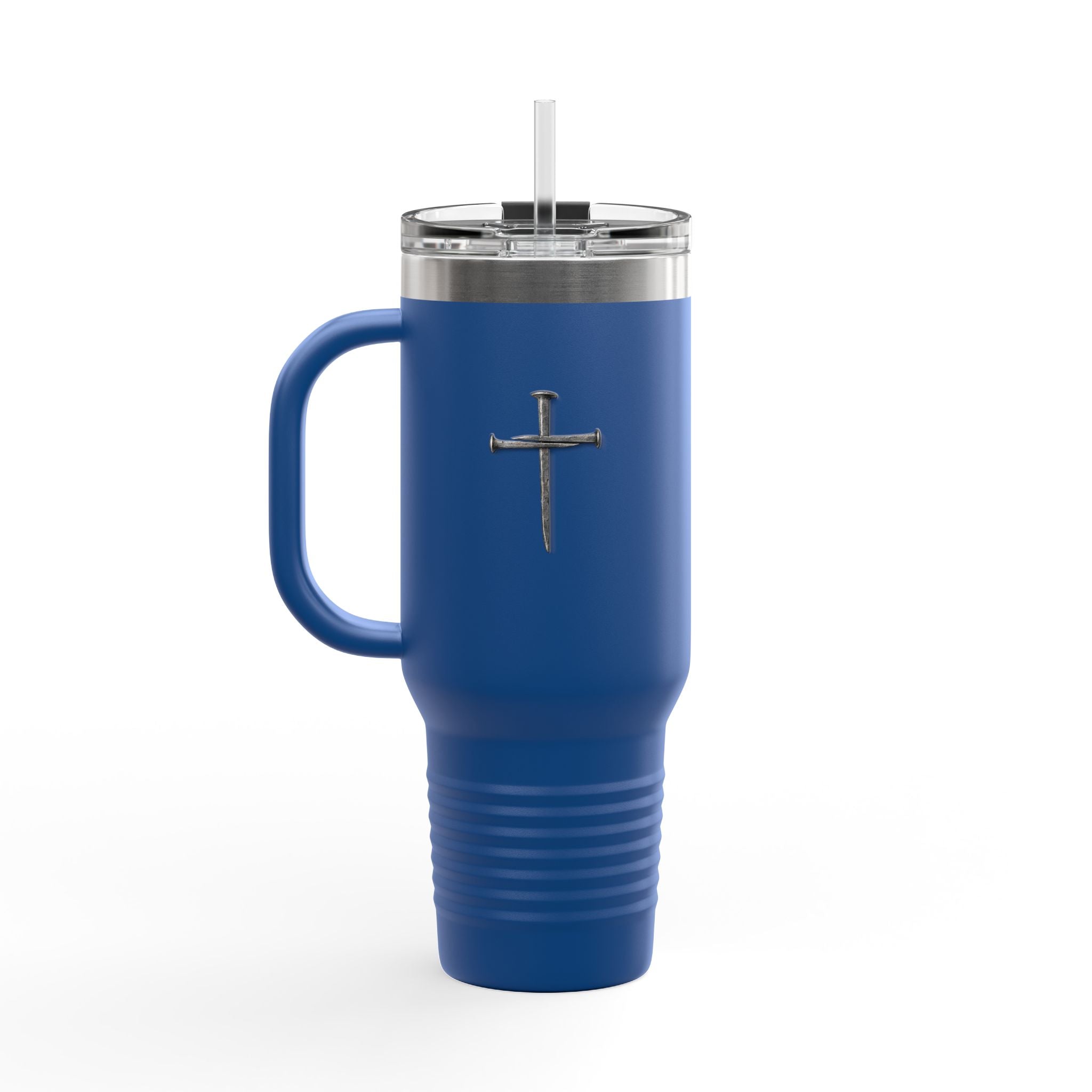 40oz Insulated Travel Tumbler with Cross - Large Christian Coffee Mug, Stainless Steel Thermal Cup