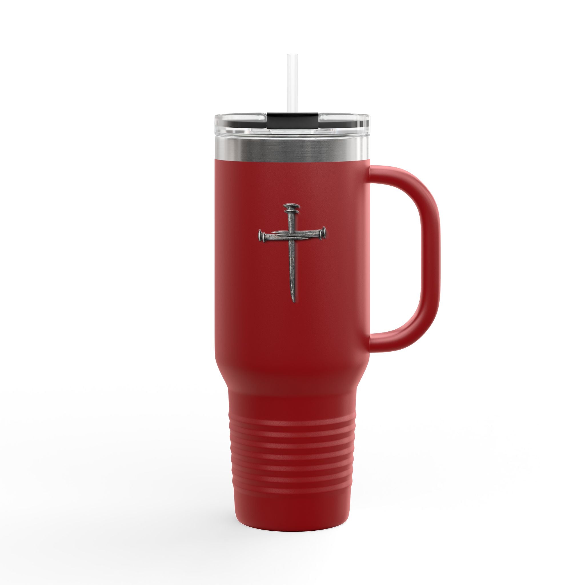 40oz Insulated Travel Tumbler with Cross - Large Christian Coffee Mug, Stainless Steel Thermal Cup