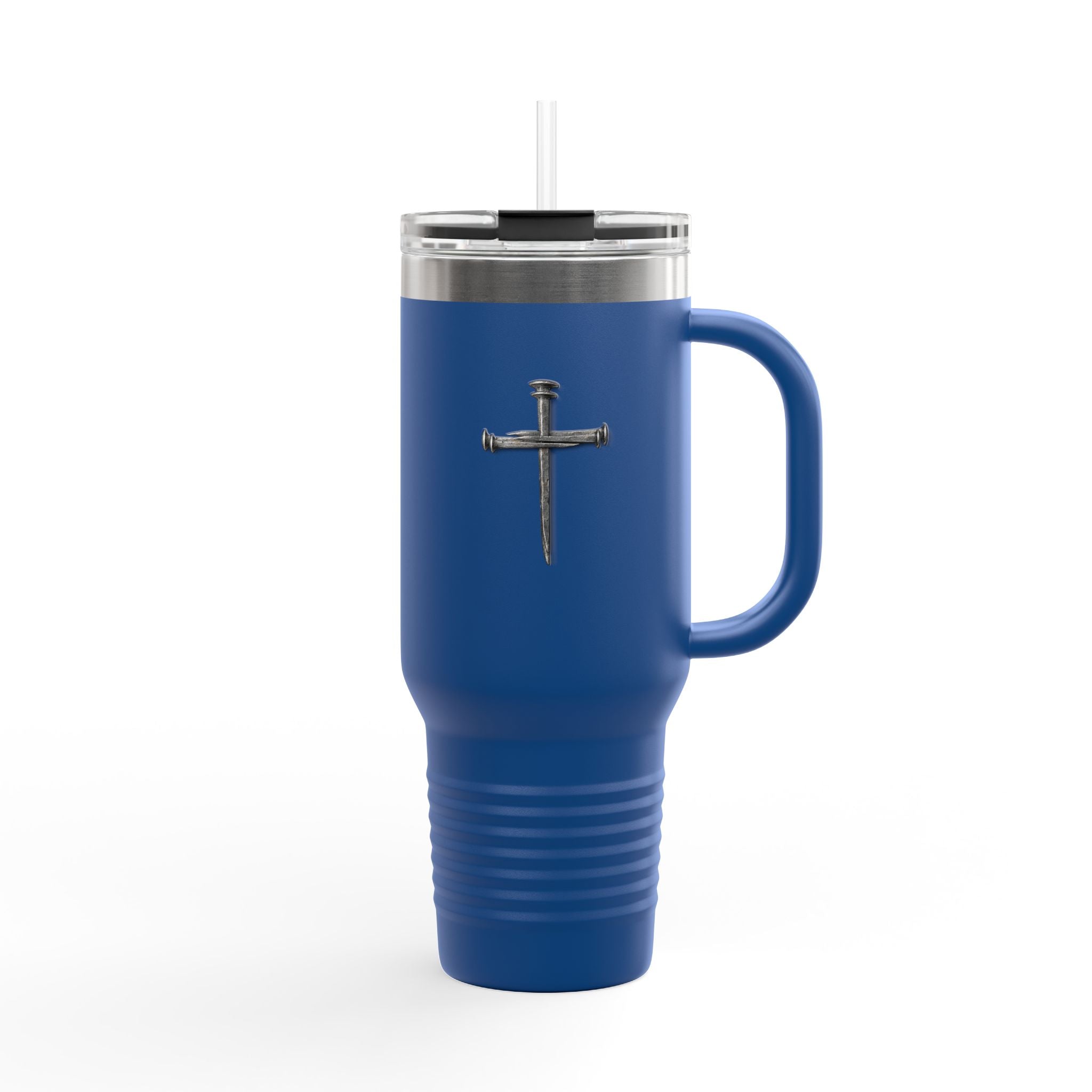 40oz Insulated Travel Tumbler with Cross - Large Christian Coffee Mug, Stainless Steel Thermal Cup