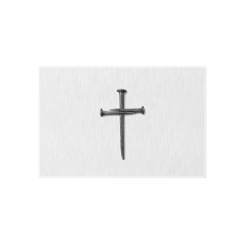 Nail Cross Outdoor Rug — Minimal Christian Patio Mat