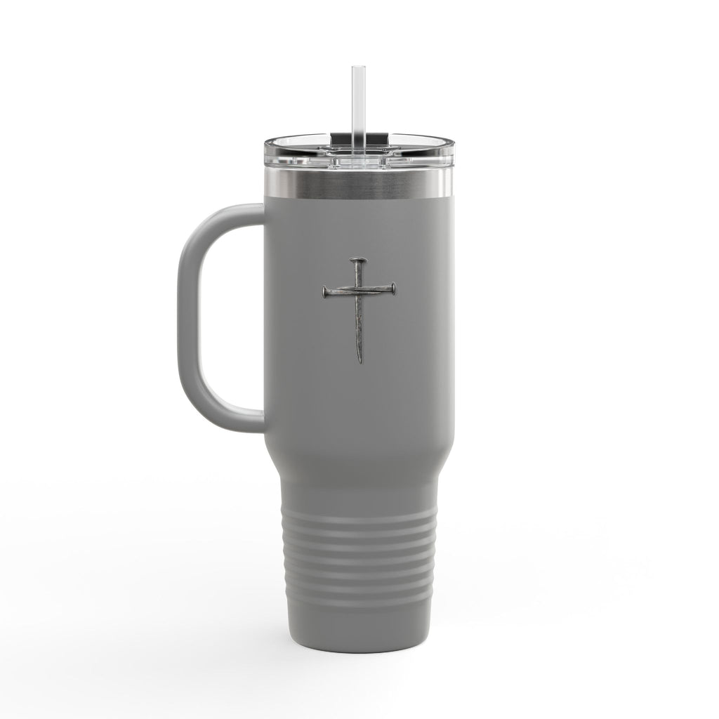 40oz Insulated Travel Tumbler with Cross - Large Christian Coffee Mug, Stainless Steel Thermal Cup