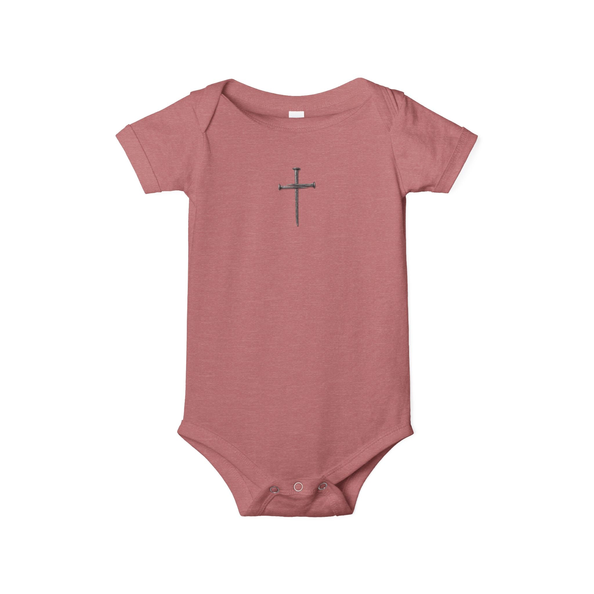 Infant Onesie with Simple Cross - Christian Baby Baptism Gift