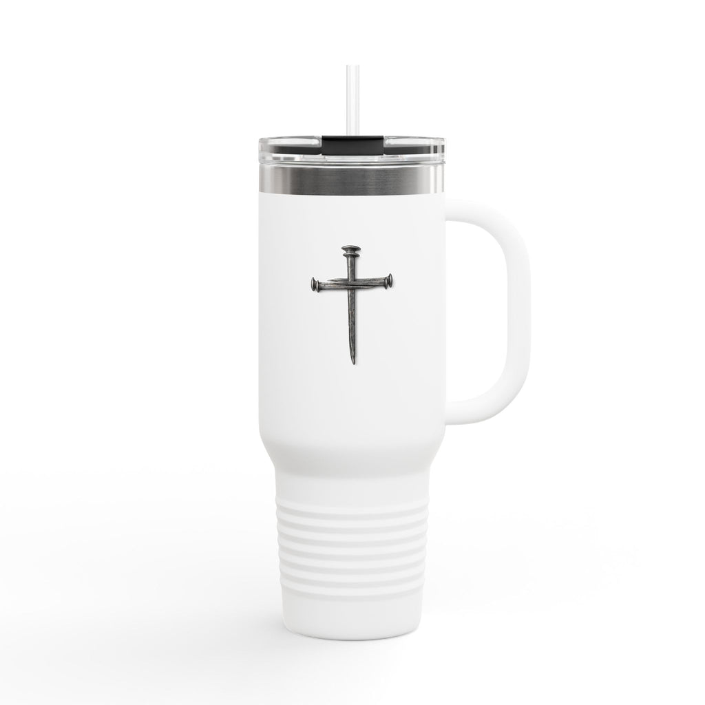 40oz Insulated Travel Tumbler with Cross - Large Christian Coffee Mug, Stainless Steel Thermal Cup