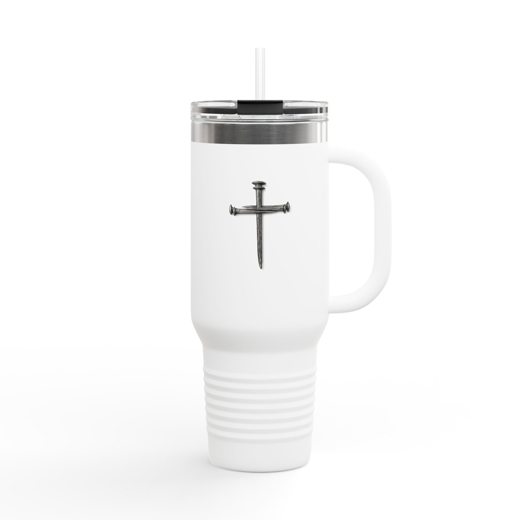 40oz Insulated Travel Tumbler with Cross - Large Christian Coffee Mug, Stainless Steel Thermal Cup