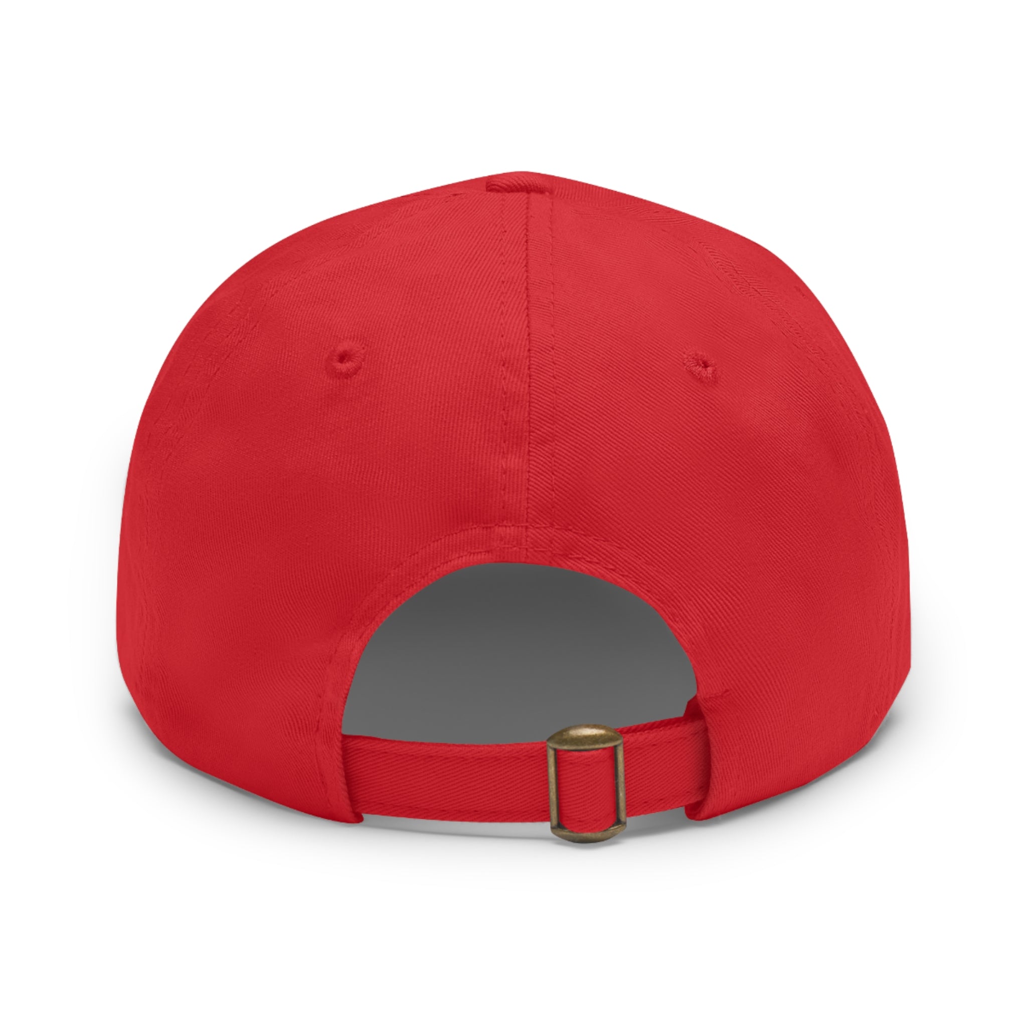 Embroidered Cross Leather Patch Dad Hat — Minimal Christian Baseball Cap