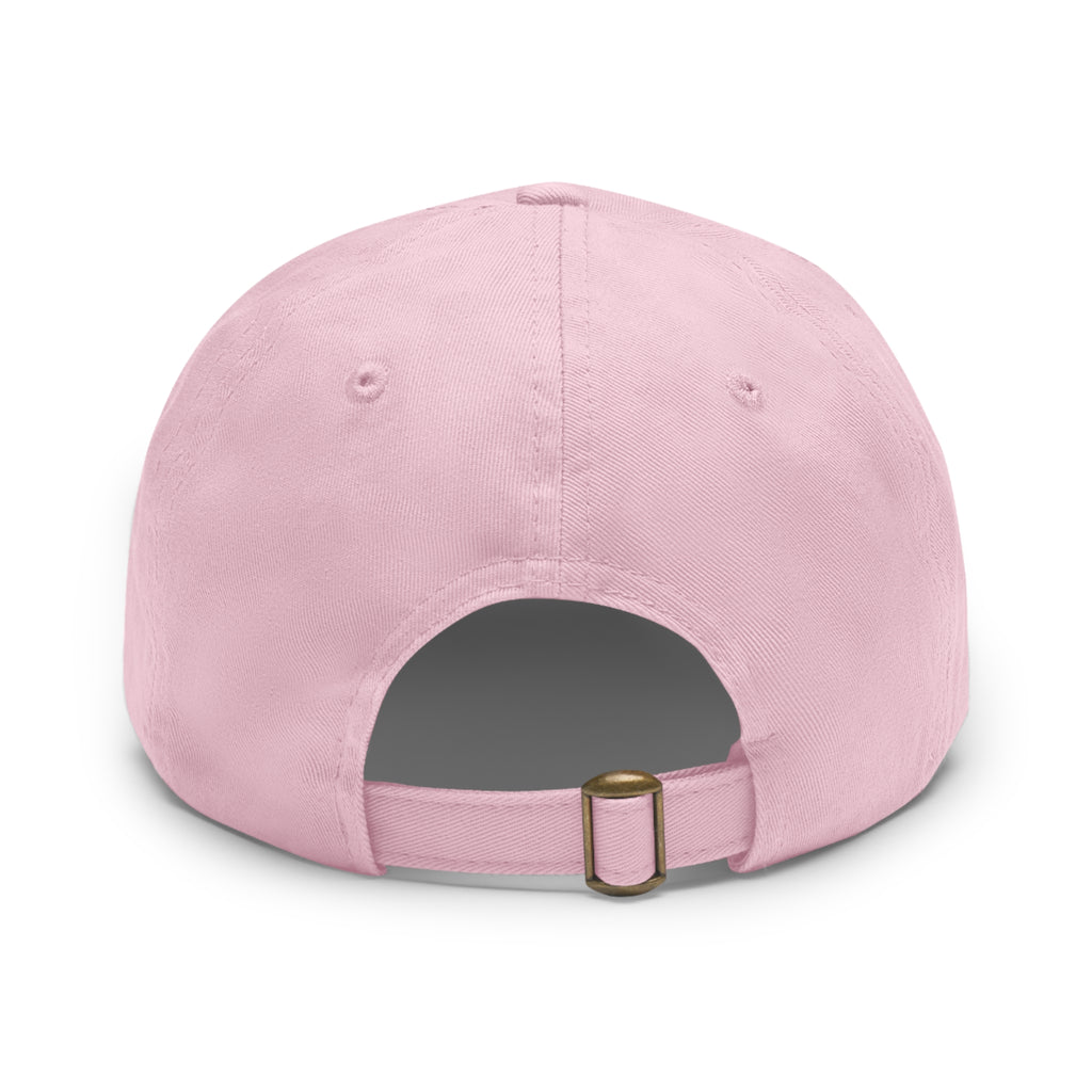 Embroidered Cross Leather Patch Dad Hat — Minimal Christian Baseball Cap
