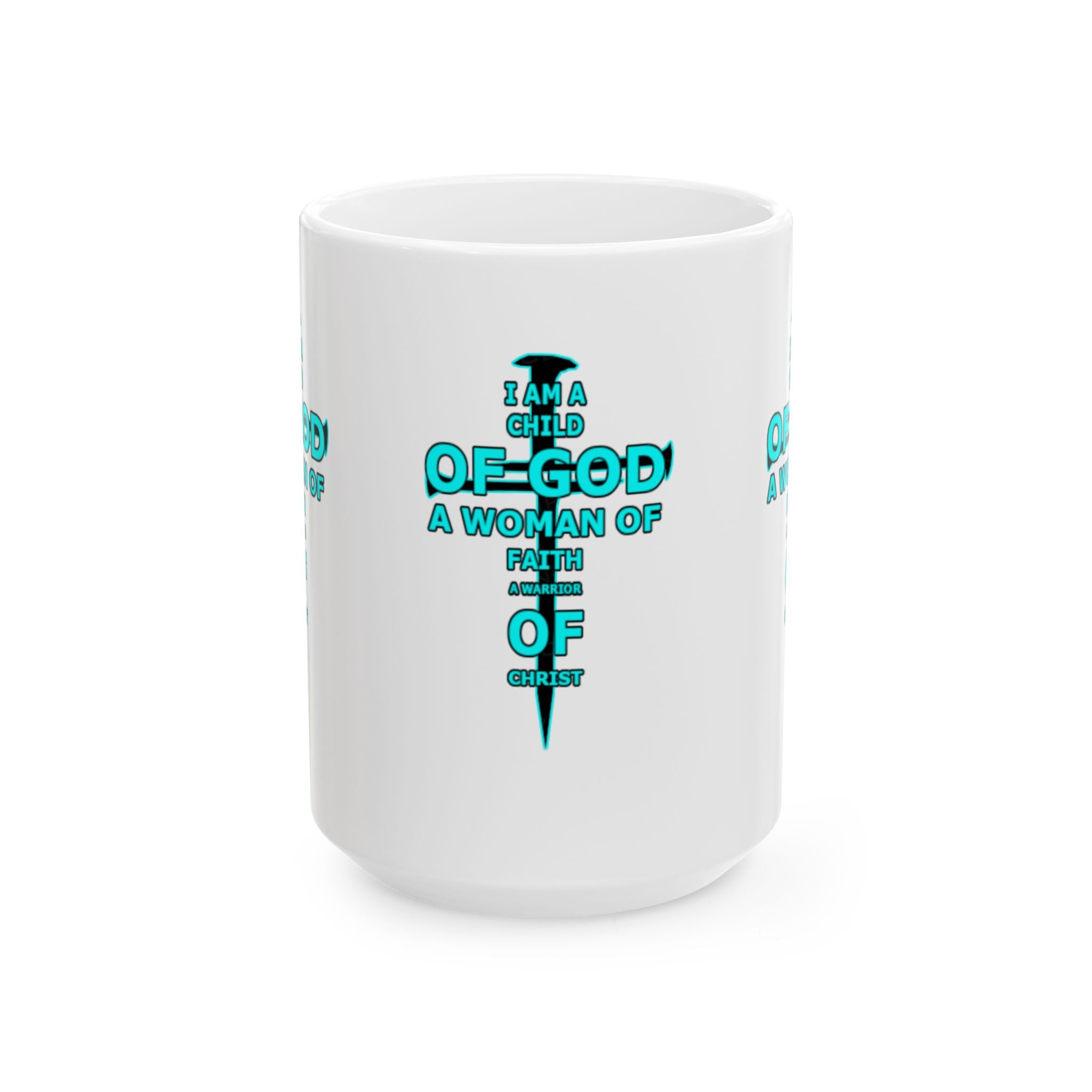 Ceramic Mug — Woman of Faith Illustration Coffee Tea Cup