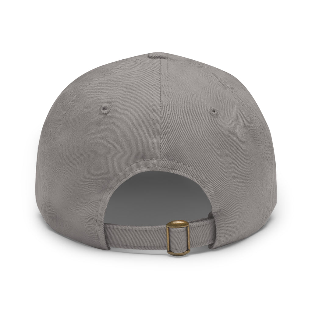Embroidered Cross Leather Patch Dad Hat — Minimal Christian Baseball Cap