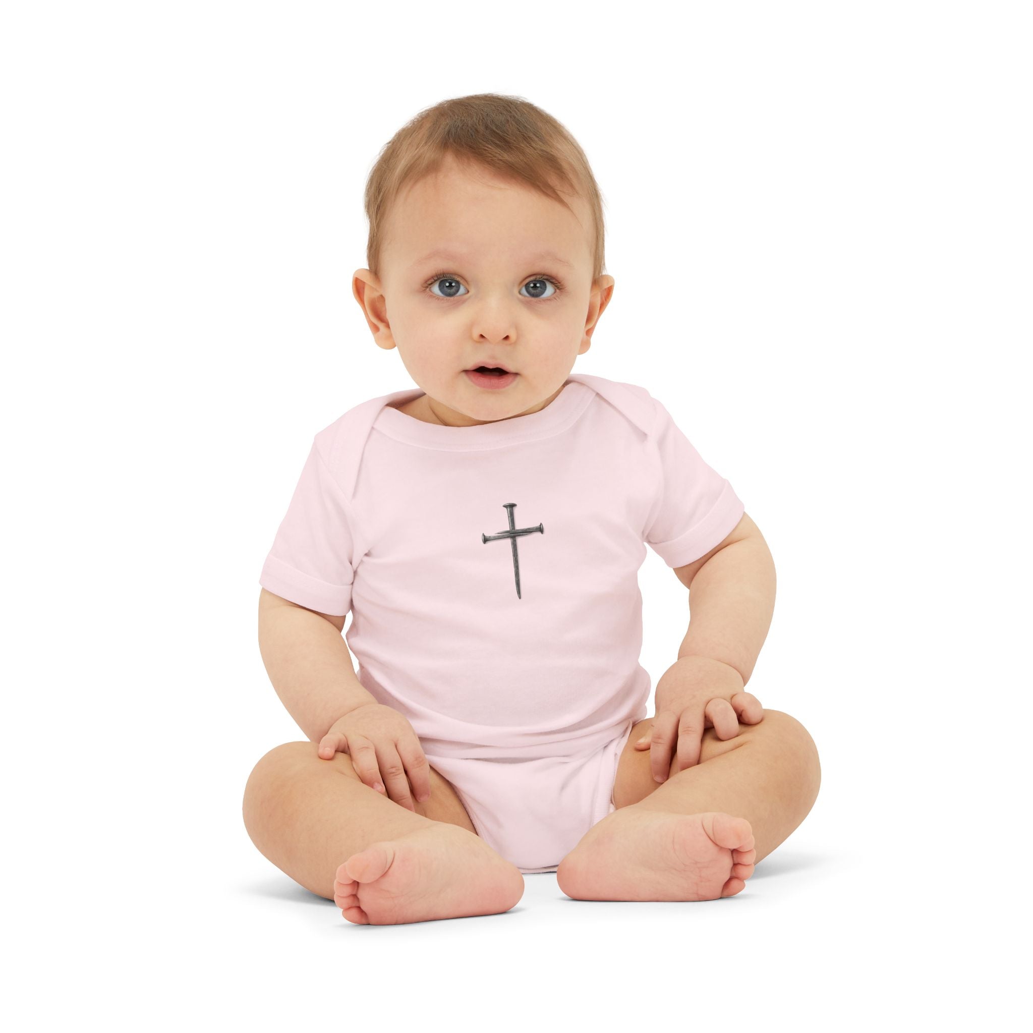 Infant Onesie with Simple Cross - Christian Baby Baptism Gift