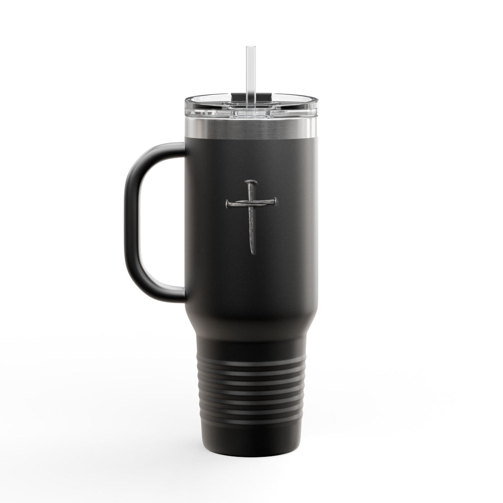 40oz Insulated Travel Tumbler with Cross - Large Christian Coffee Mug, Stainless Steel Thermal Cup