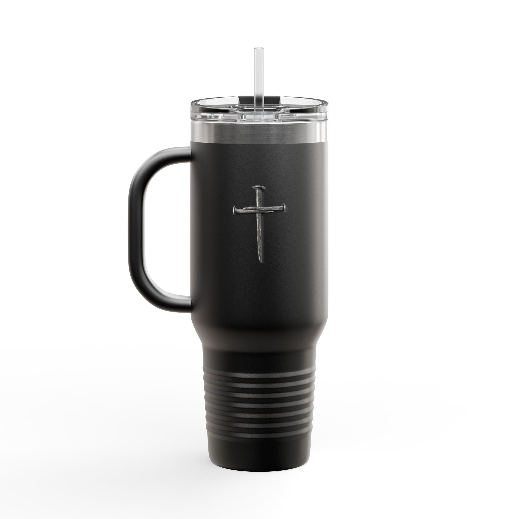 40oz Insulated Travel Tumbler with Cross - Large Christian Coffee Mug, Stainless Steel Thermal Cup
