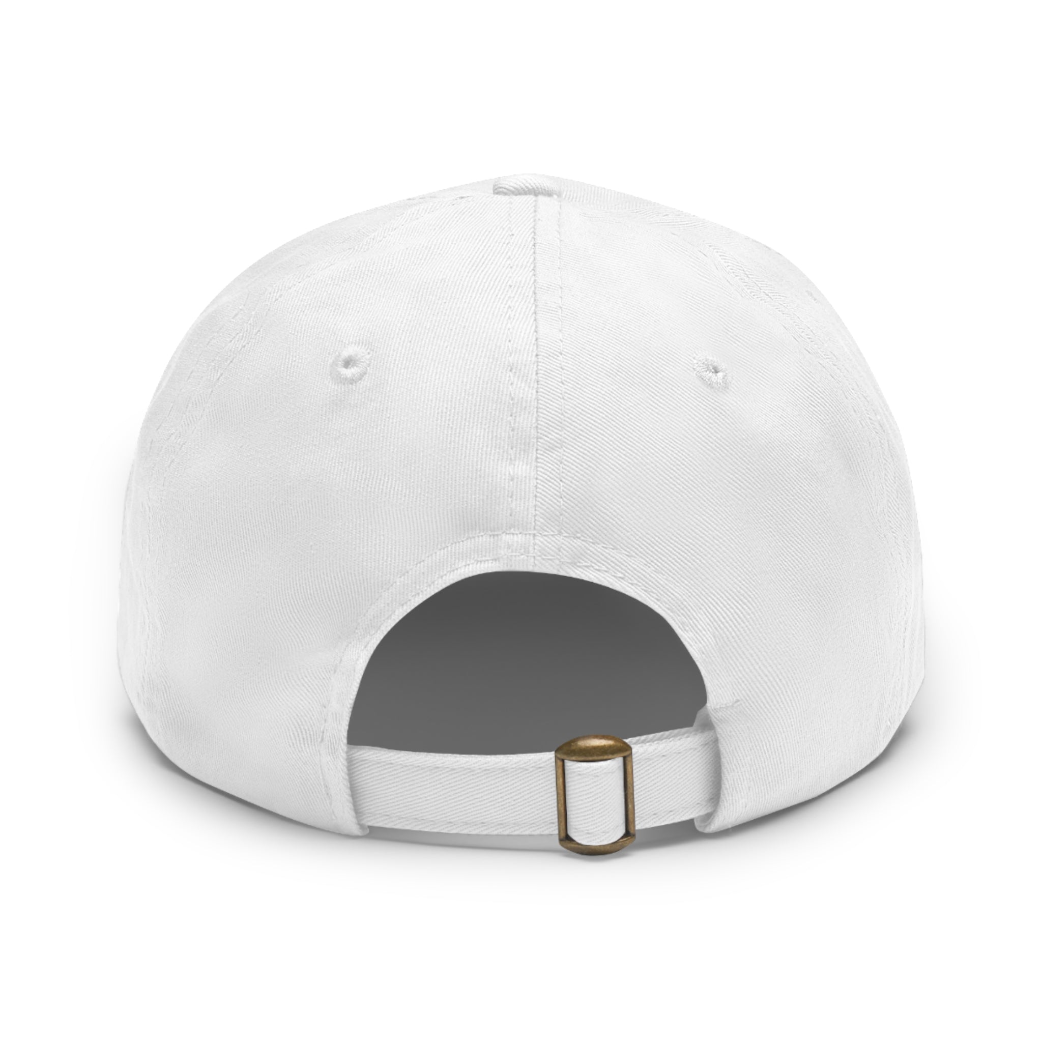 Embroidered Cross Leather Patch Dad Hat — Minimal Christian Baseball Cap