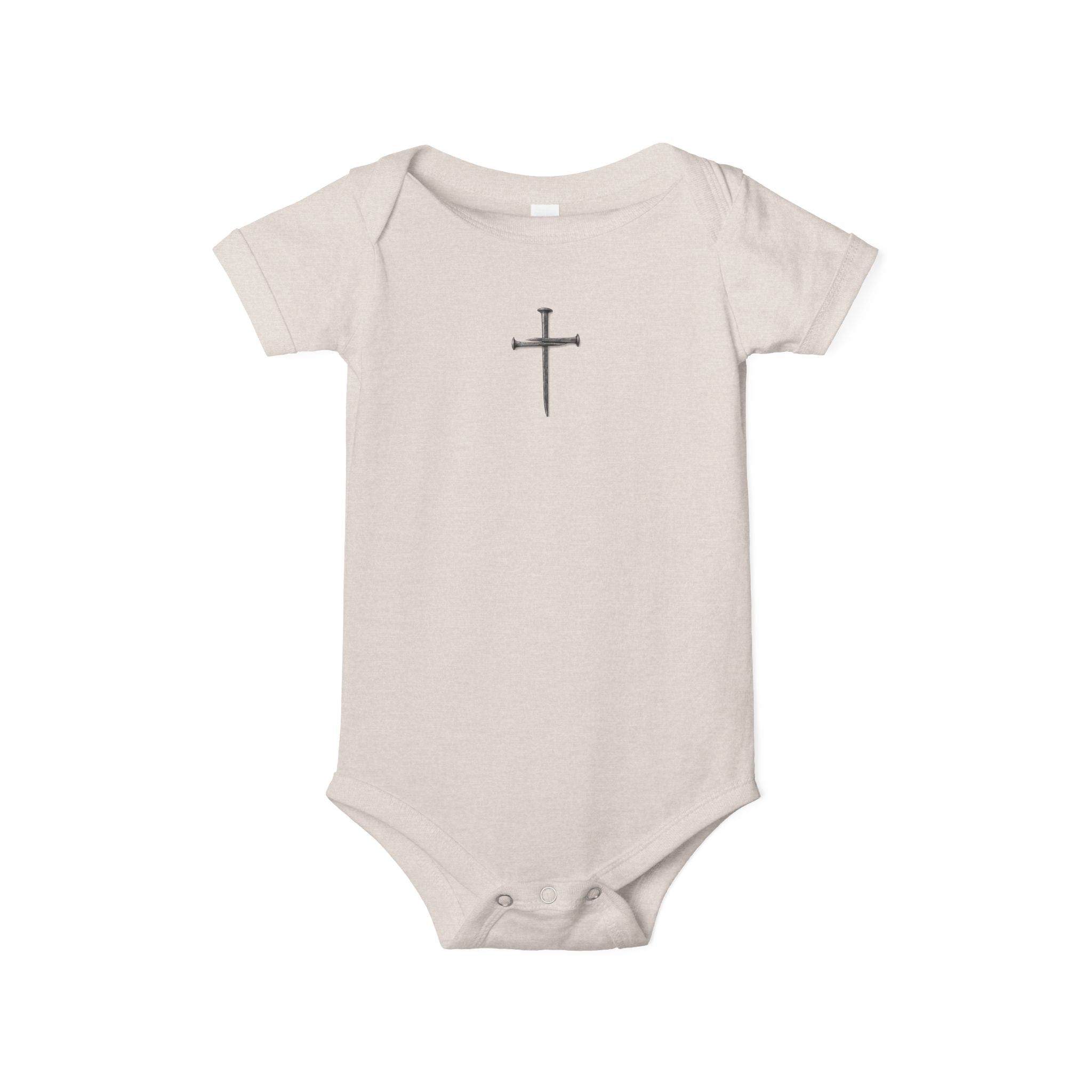 Infant Onesie with Simple Cross - Christian Baby Baptism Gift
