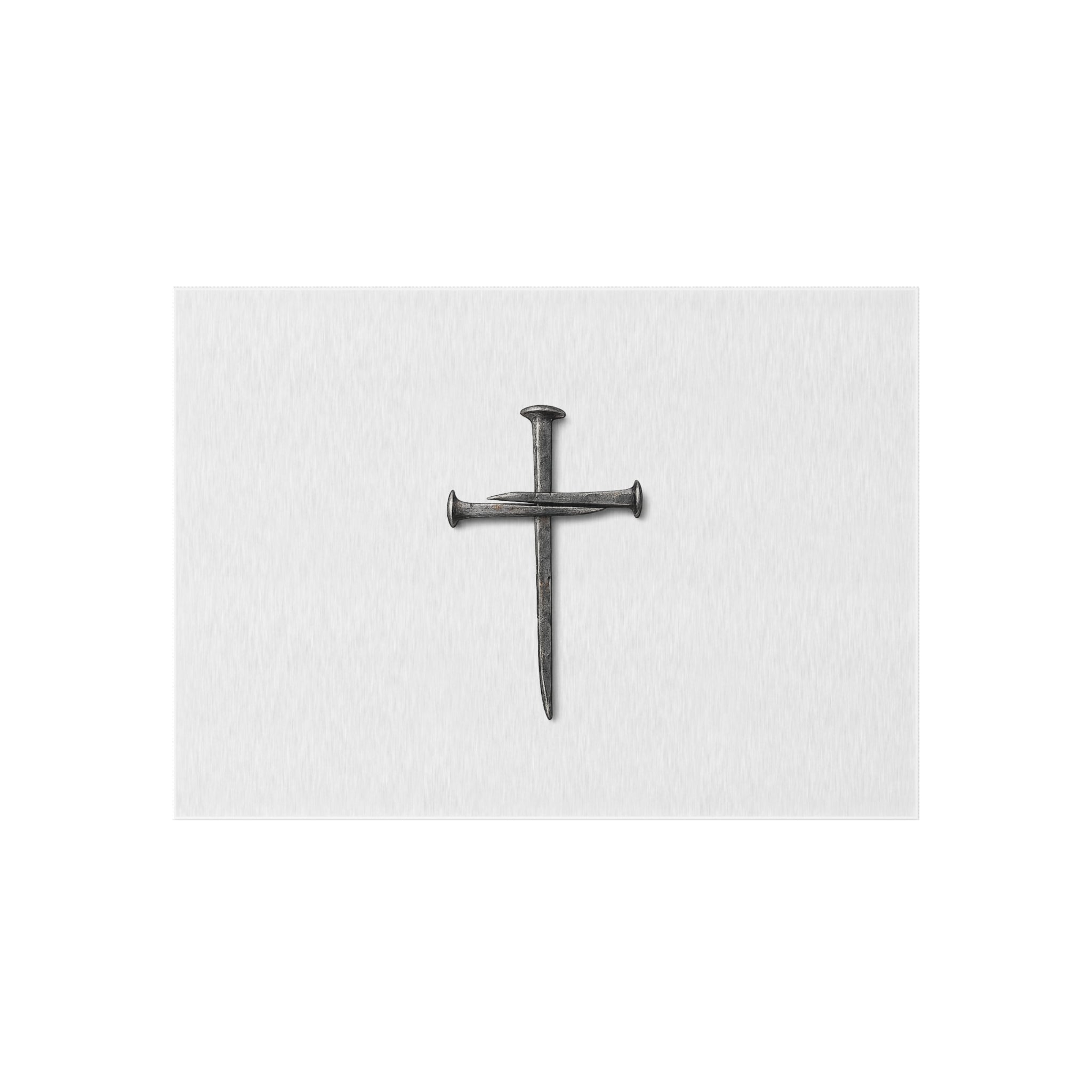 Nail Cross Outdoor Rug — Minimal Christian Patio Mat