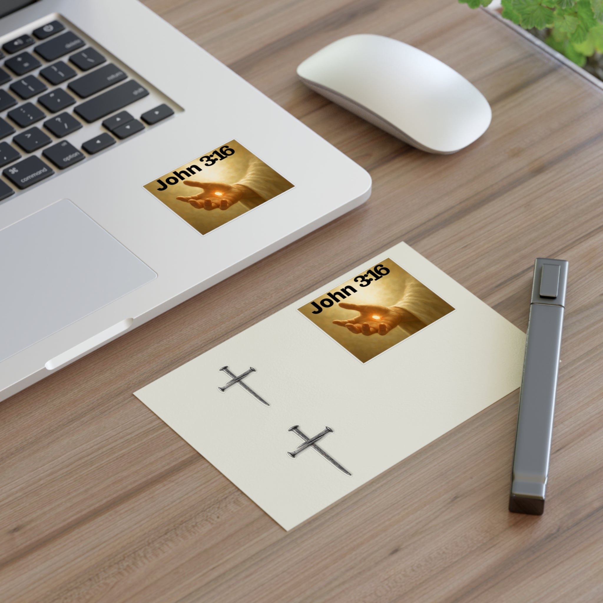 Cross Nail Sticker Sheet — Minimal Religious Vinyl Stickers for Journals, Bibles & Gifts