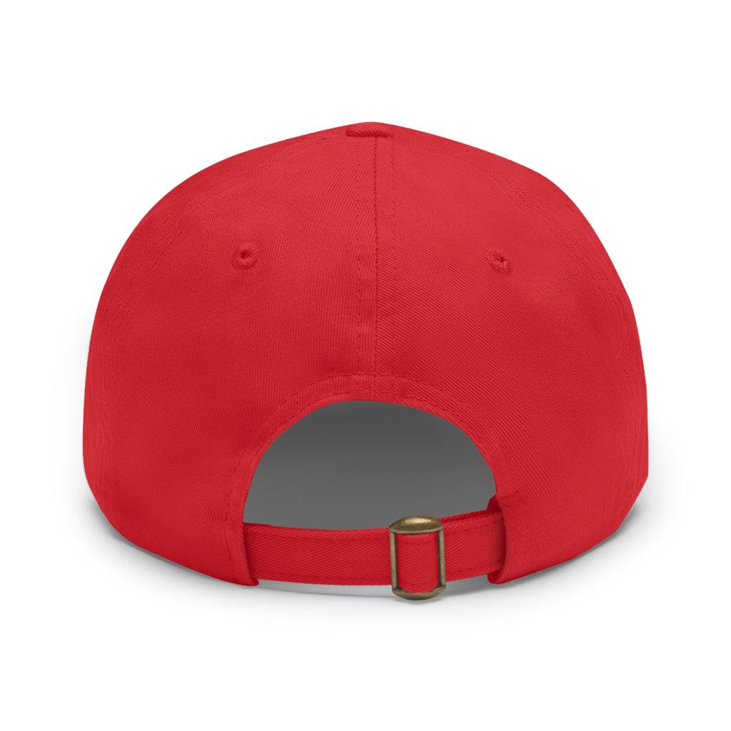 Embroidered Cross Leather Patch Dad Hat — Minimal Christian Baseball Cap