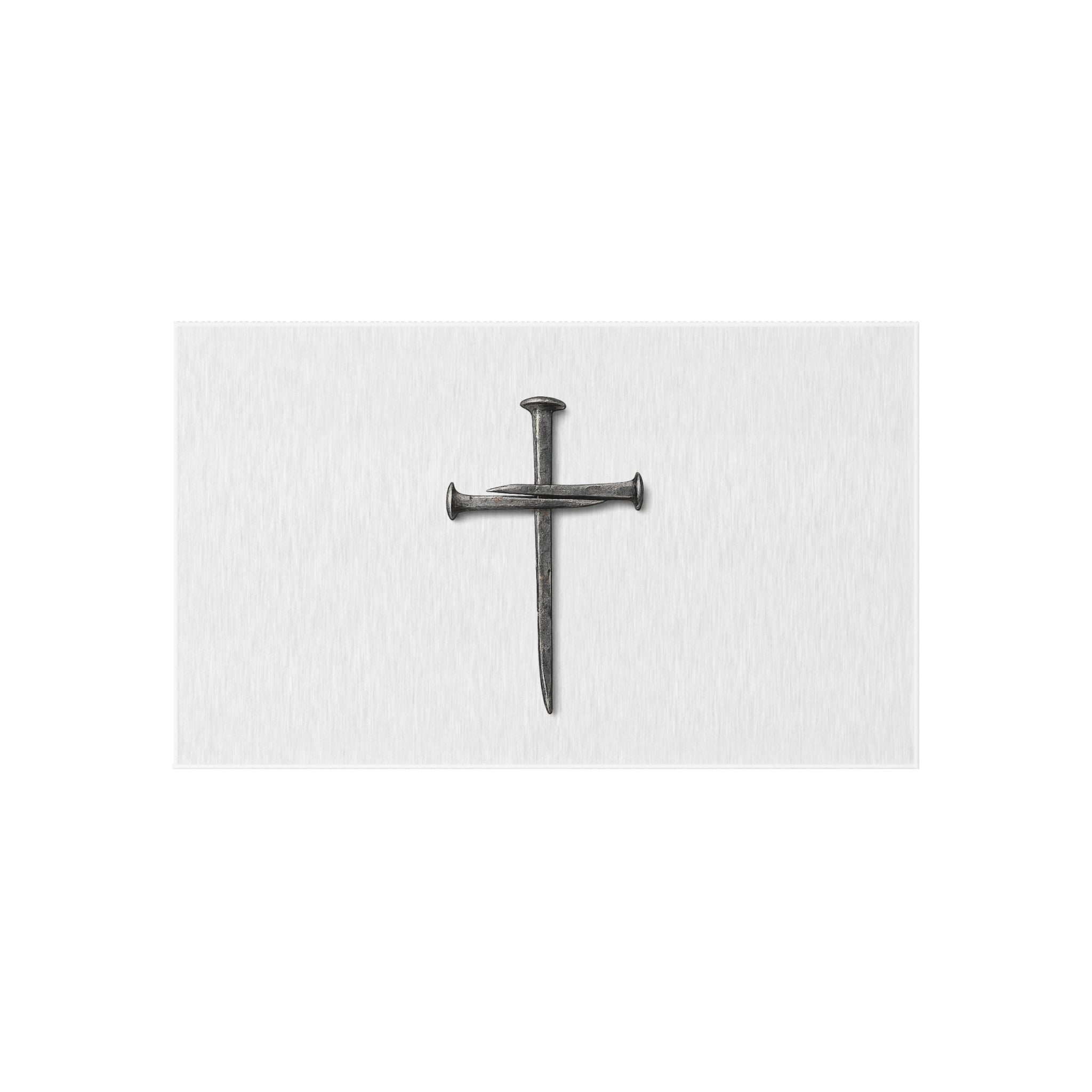 Nail Cross Outdoor Rug — Minimal Christian Patio Mat