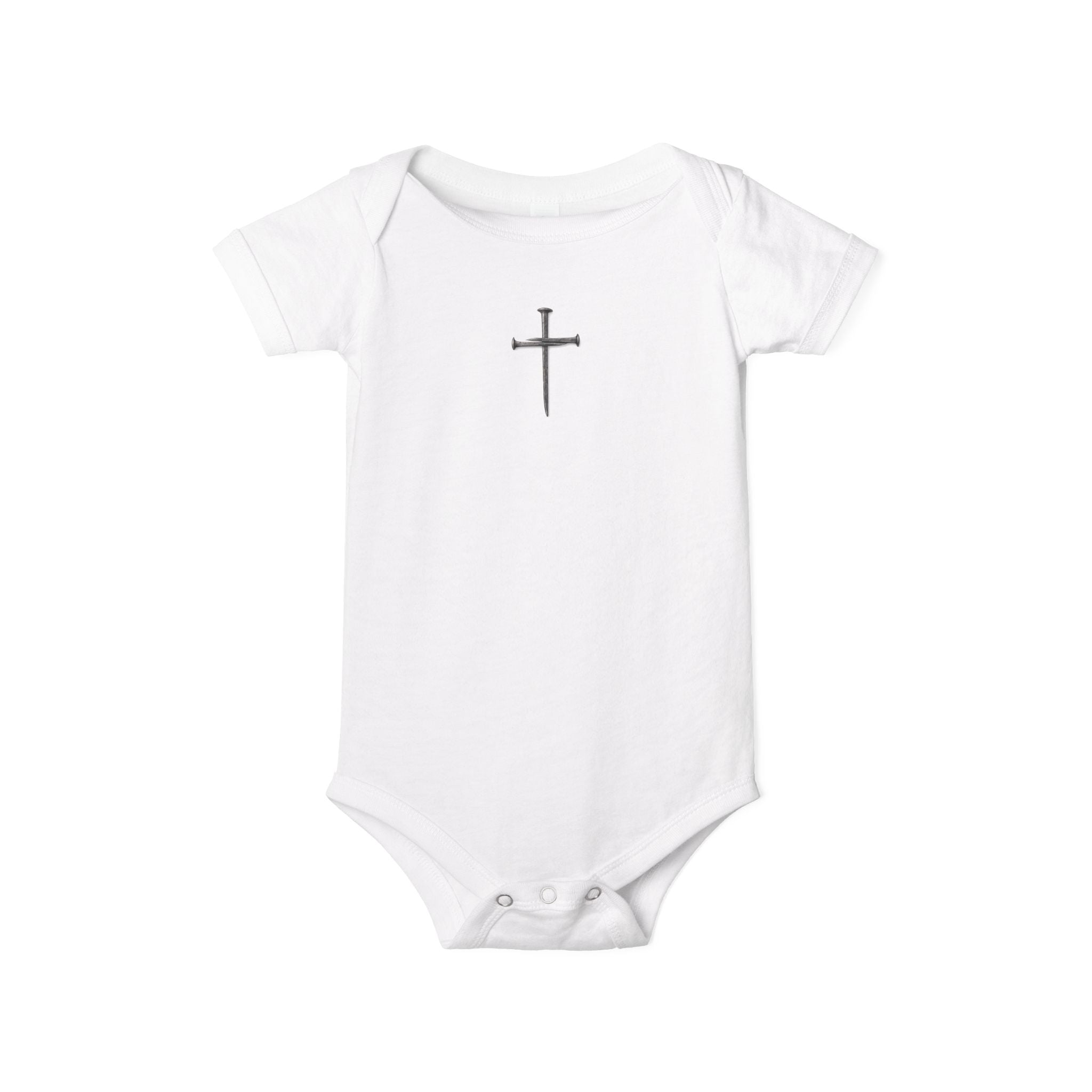 Infant Onesie with Simple Cross - Christian Baby Baptism Gift