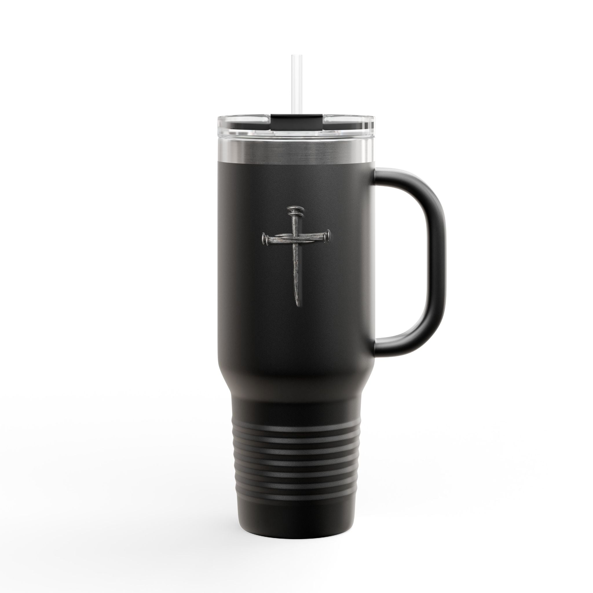 40oz Insulated Travel Tumbler with Cross - Large Christian Coffee Mug, Stainless Steel Thermal Cup