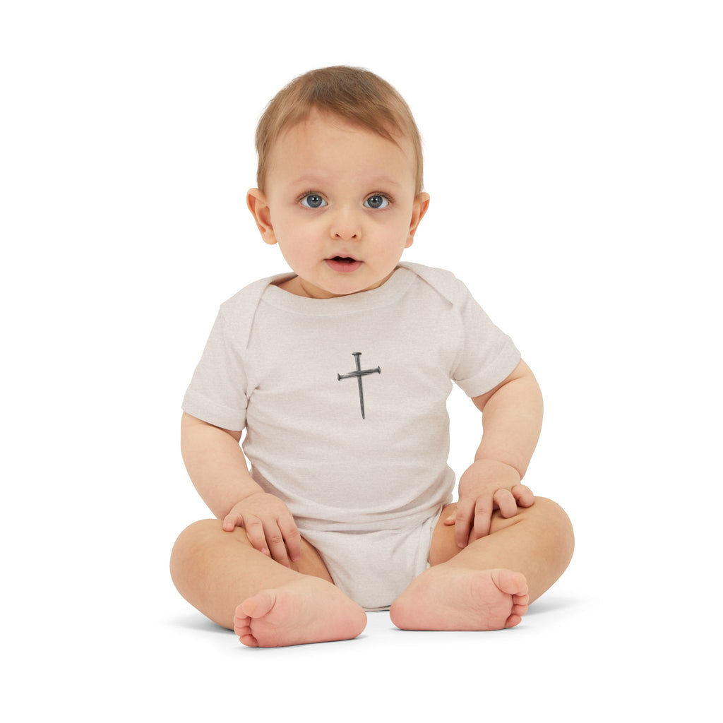 Infant Onesie with Simple Cross - Christian Baby Baptism Gift