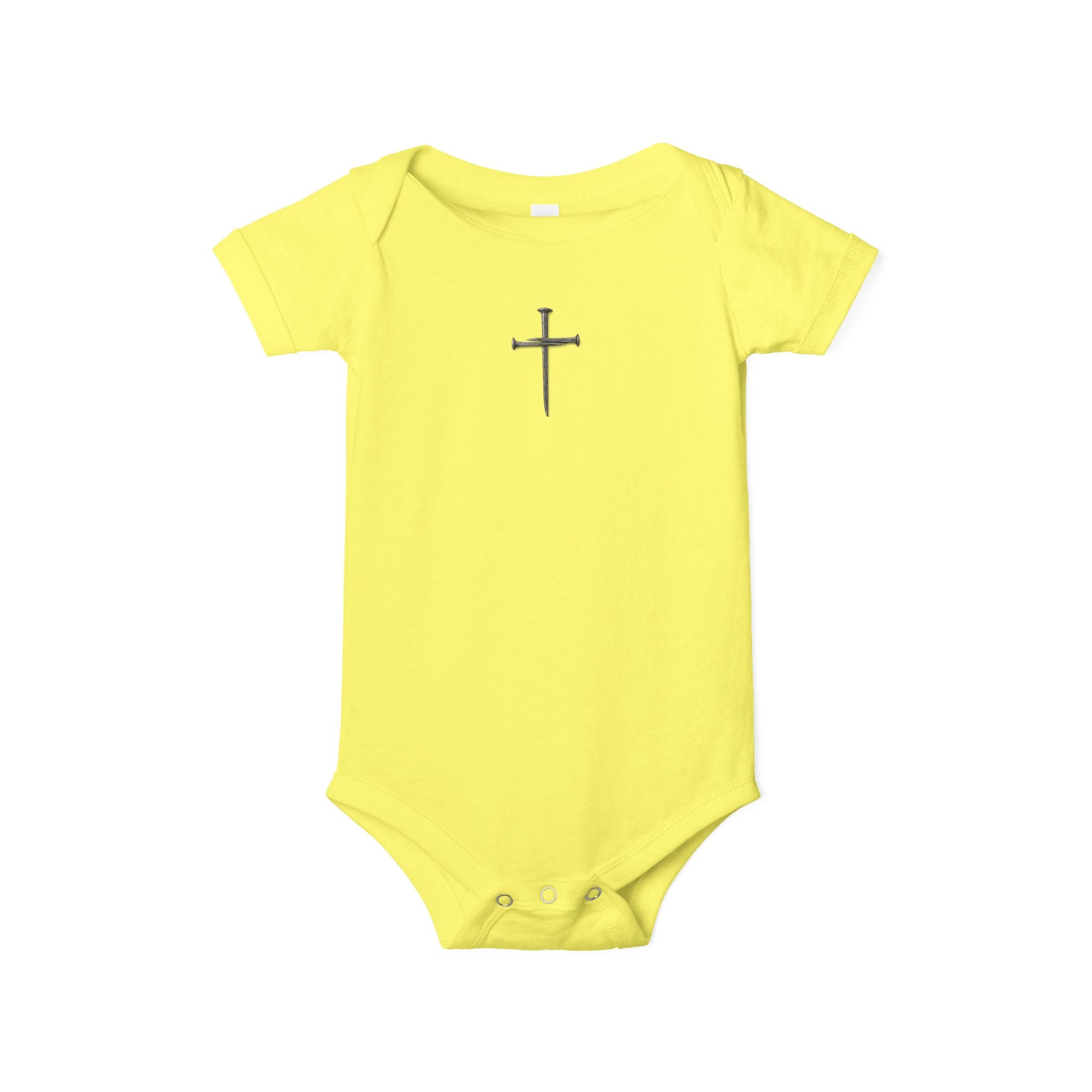 Infant Onesie with Simple Cross - Christian Baby Baptism Gift