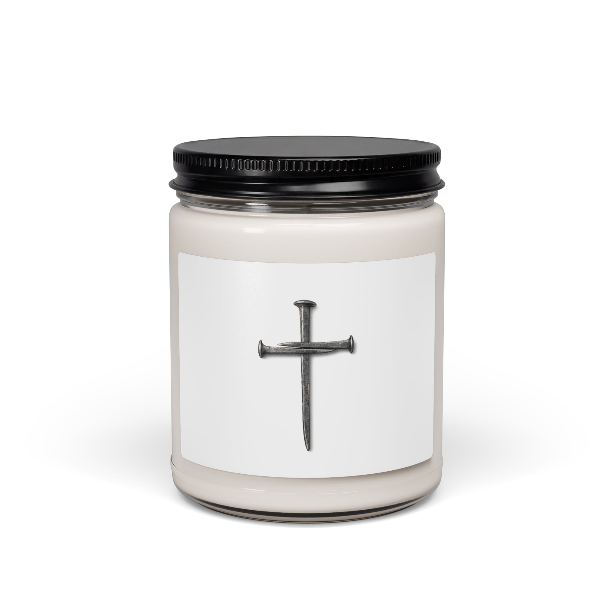 Christian 9oz Scented Soy Candle — Minimal Cross Design, Calm & Spiritual Home Fragrance