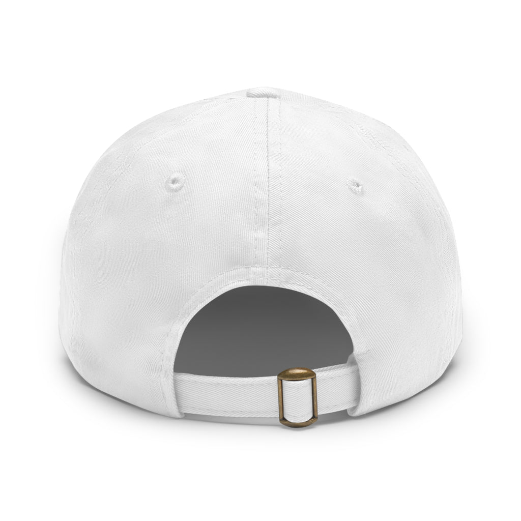 Embroidered Cross Leather Patch Dad Hat — Minimal Christian Baseball Cap