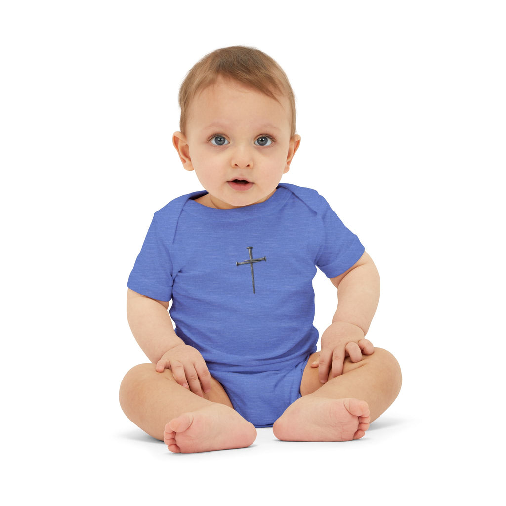 Infant Onesie with Simple Cross - Christian Baby Baptism Gift