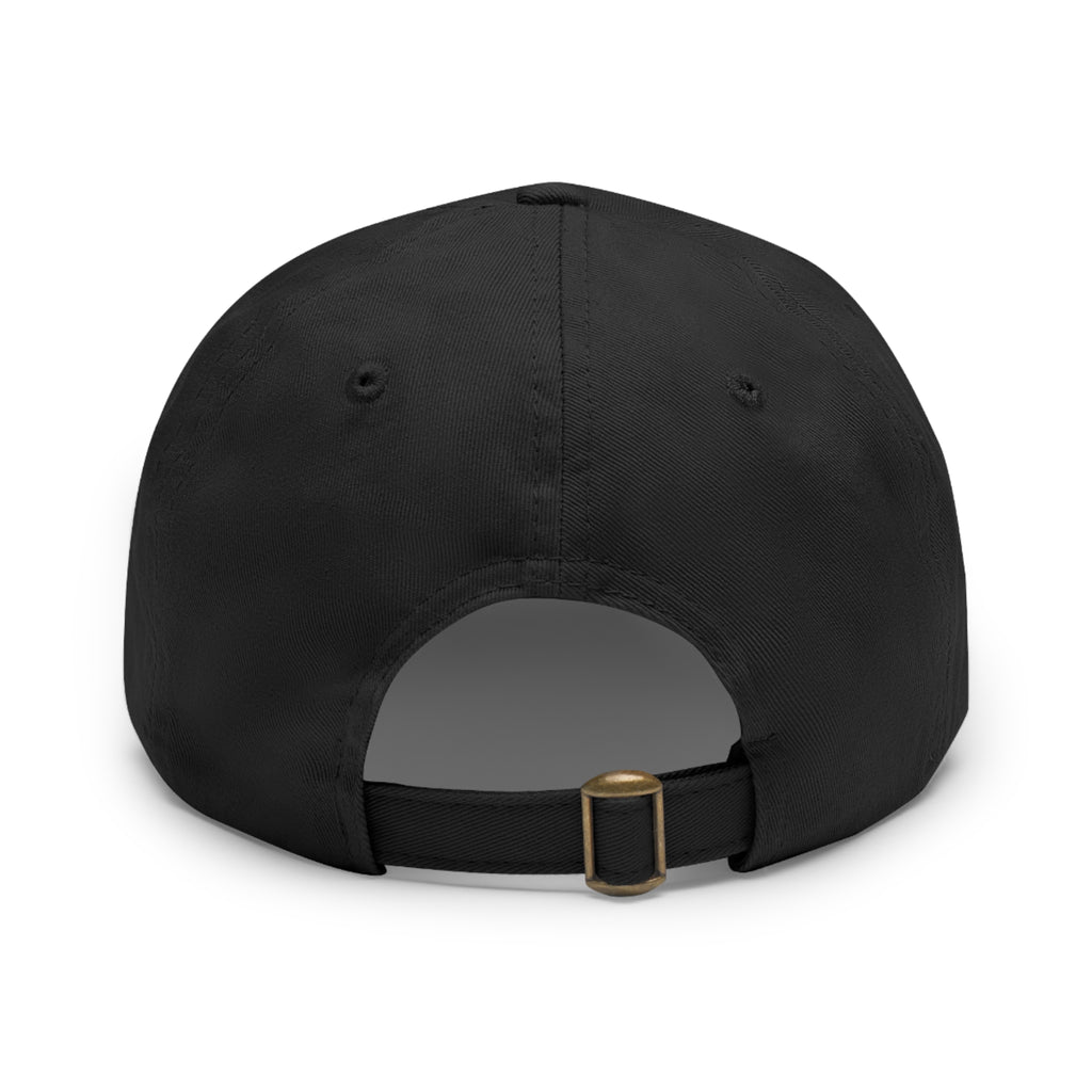 Embroidered Cross Leather Patch Dad Hat — Minimal Christian Baseball Cap
