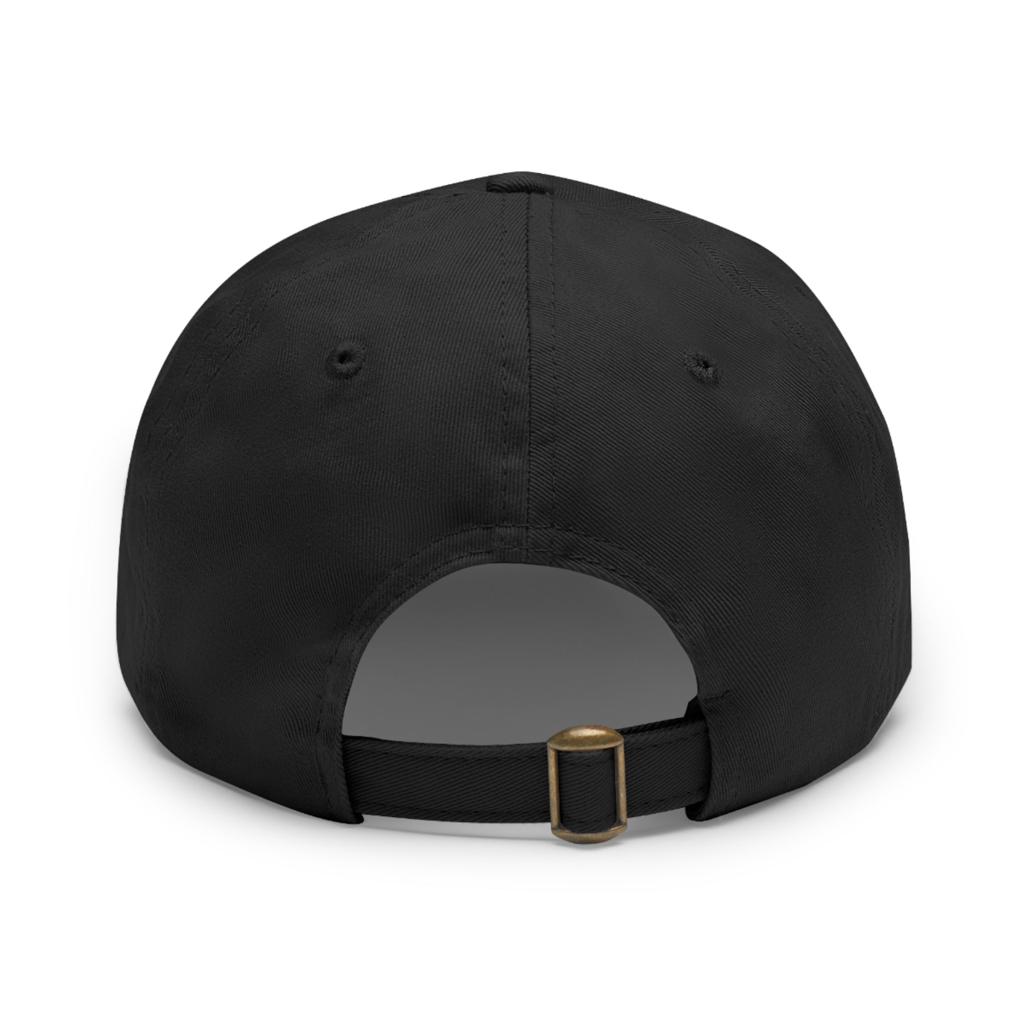 Embroidered Cross Leather Patch Dad Hat — Minimal Christian Baseball Cap
