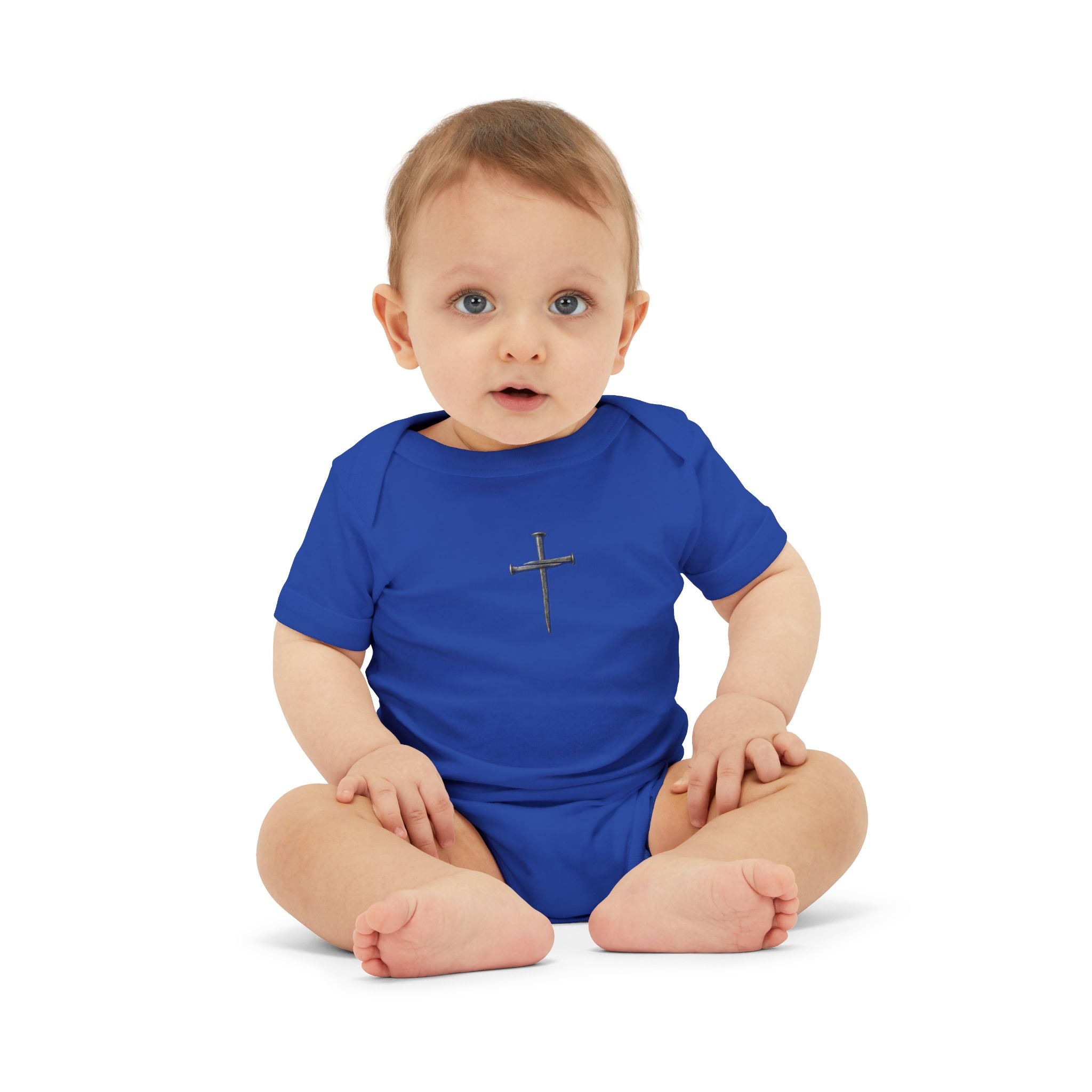 Infant Onesie with Simple Cross - Christian Baby Baptism Gift