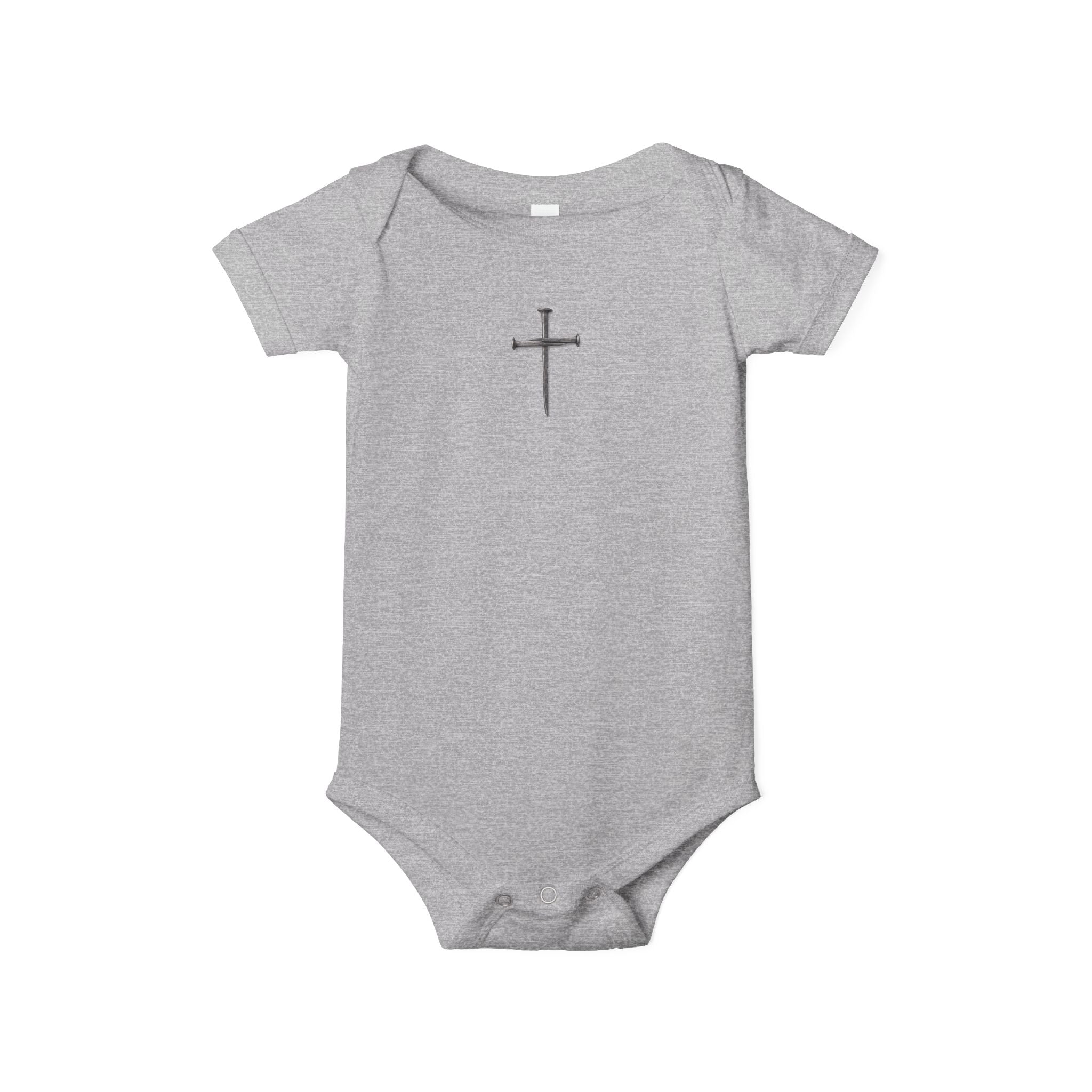 Infant Onesie with Simple Cross - Christian Baby Baptism Gift
