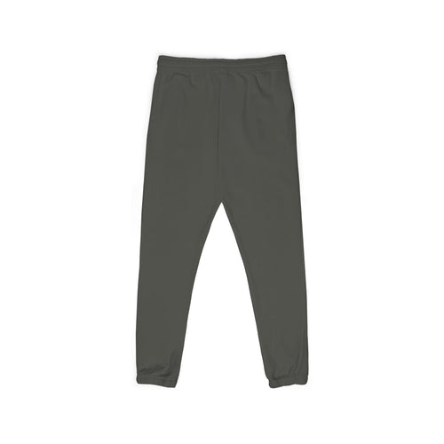 Cross Embroidered Fleece Sweatpants — Cozy Garment-Dyed Joggers