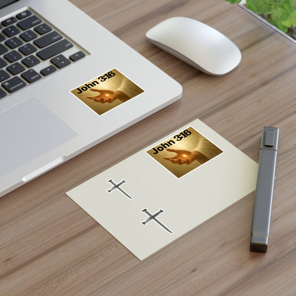 Cross Nail Sticker Sheet — Minimal Religious Vinyl Stickers for Journals, Bibles & Gifts