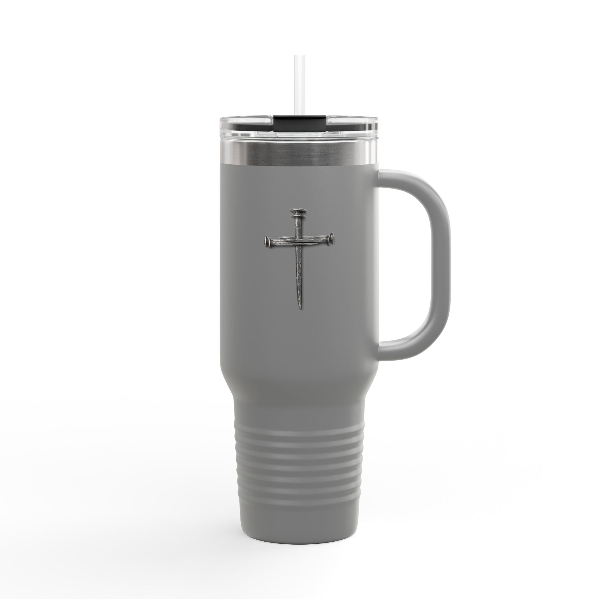 40oz Insulated Travel Tumbler with Cross - Large Christian Coffee Mug, Stainless Steel Thermal Cup