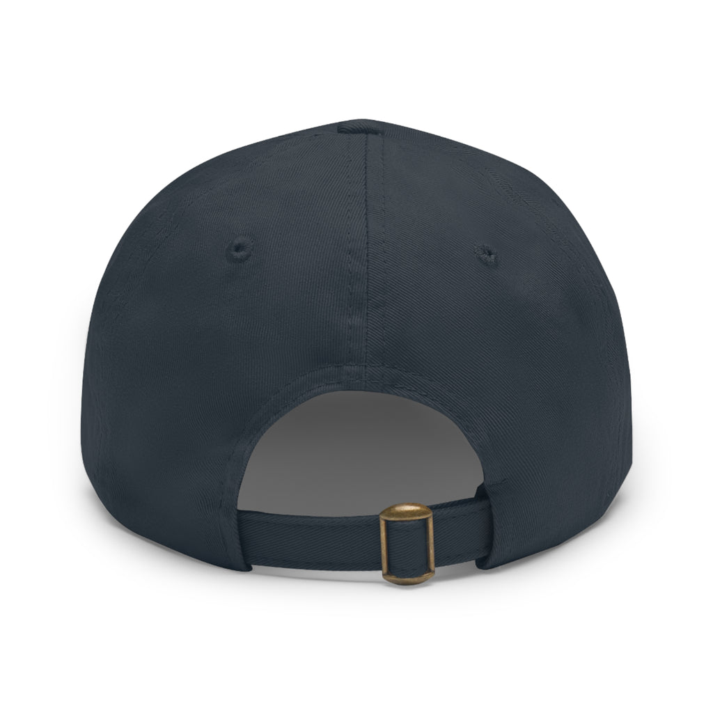 Embroidered Cross Leather Patch Dad Hat — Minimal Christian Baseball Cap