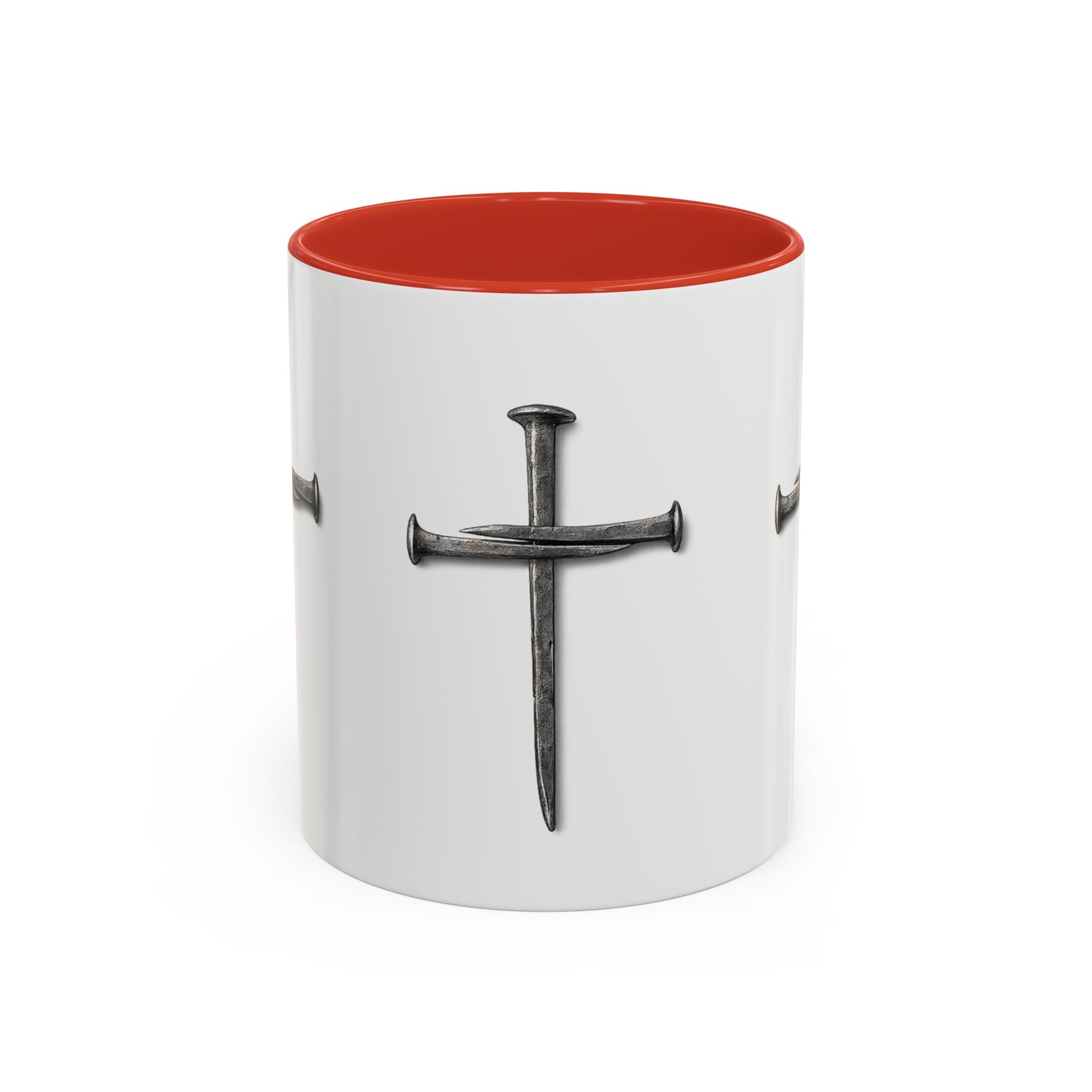 Nail Cross Accent Coffee Mug — Minimal Christian Faith 11/15oz