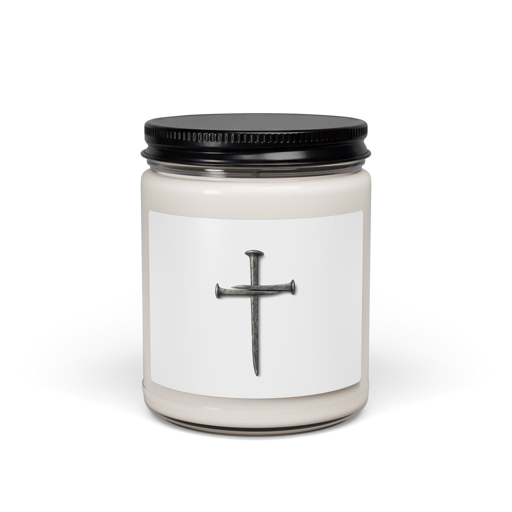 Christian 9oz Scented Soy Candle — Minimal Cross Design, Calm & Spiritual Home Fragrance