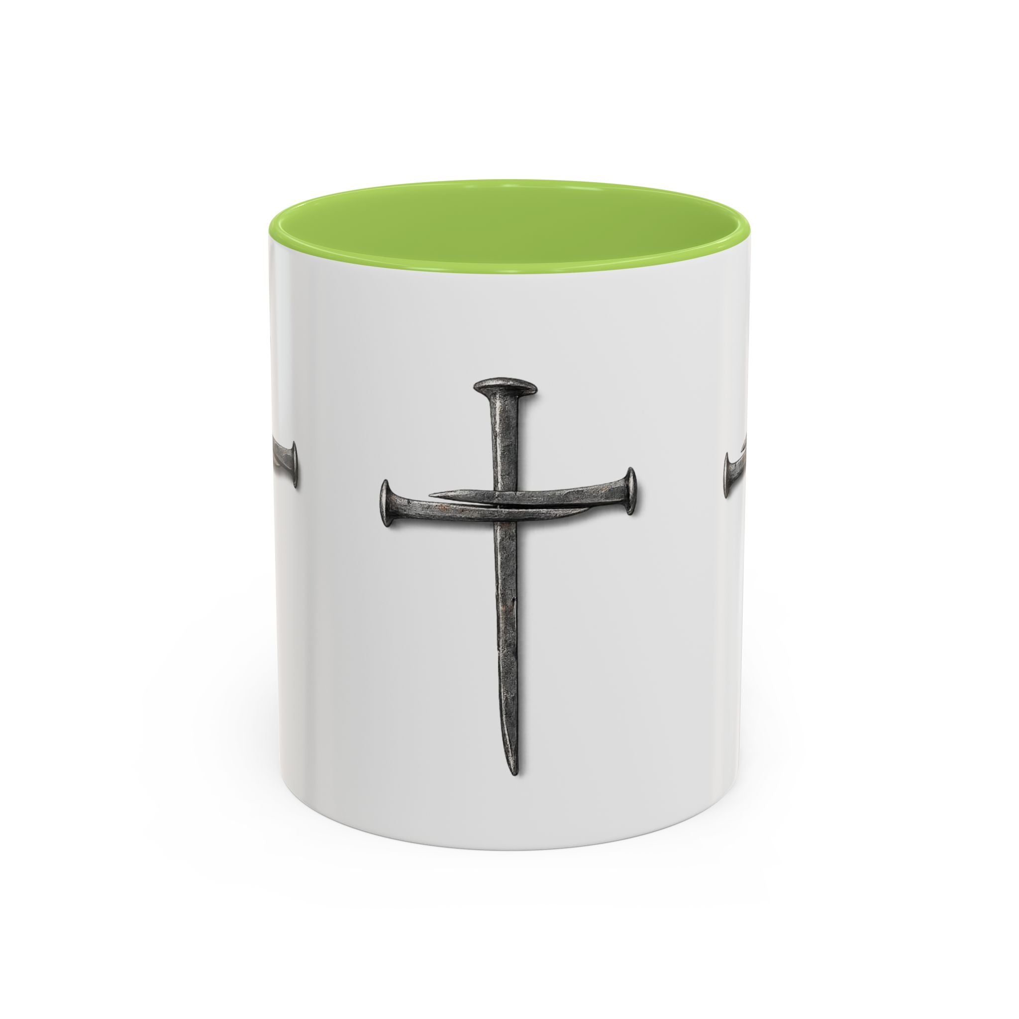 Nail Cross Accent Coffee Mug — Minimal Christian Faith 11/15oz