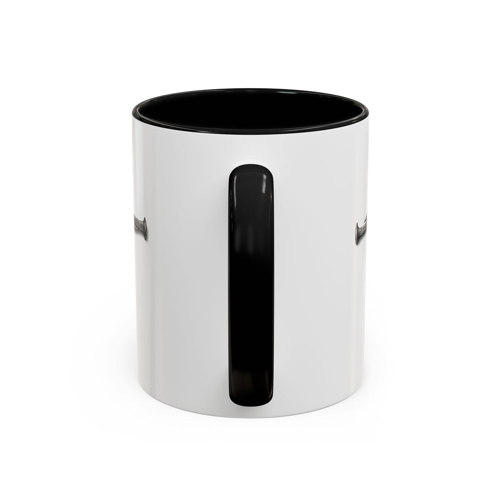Nail Cross Accent Coffee Mug — Minimal Christian Faith 11/15oz