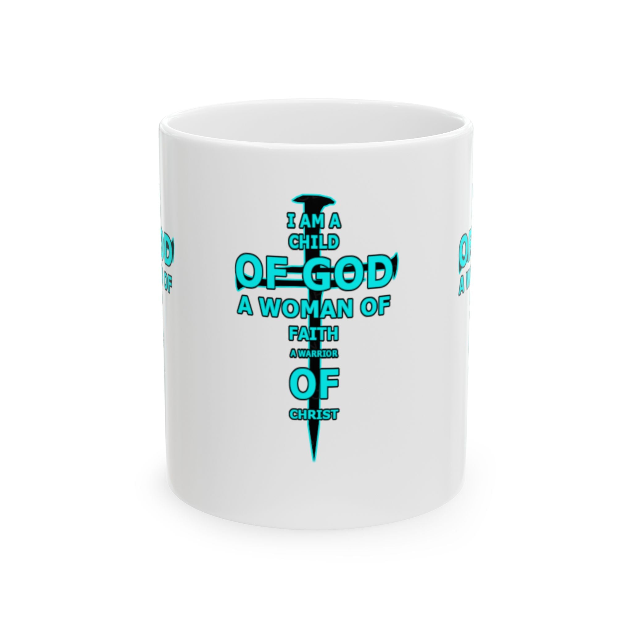 Ceramic Mug — Woman of Faith Illustration Coffee Tea Cup